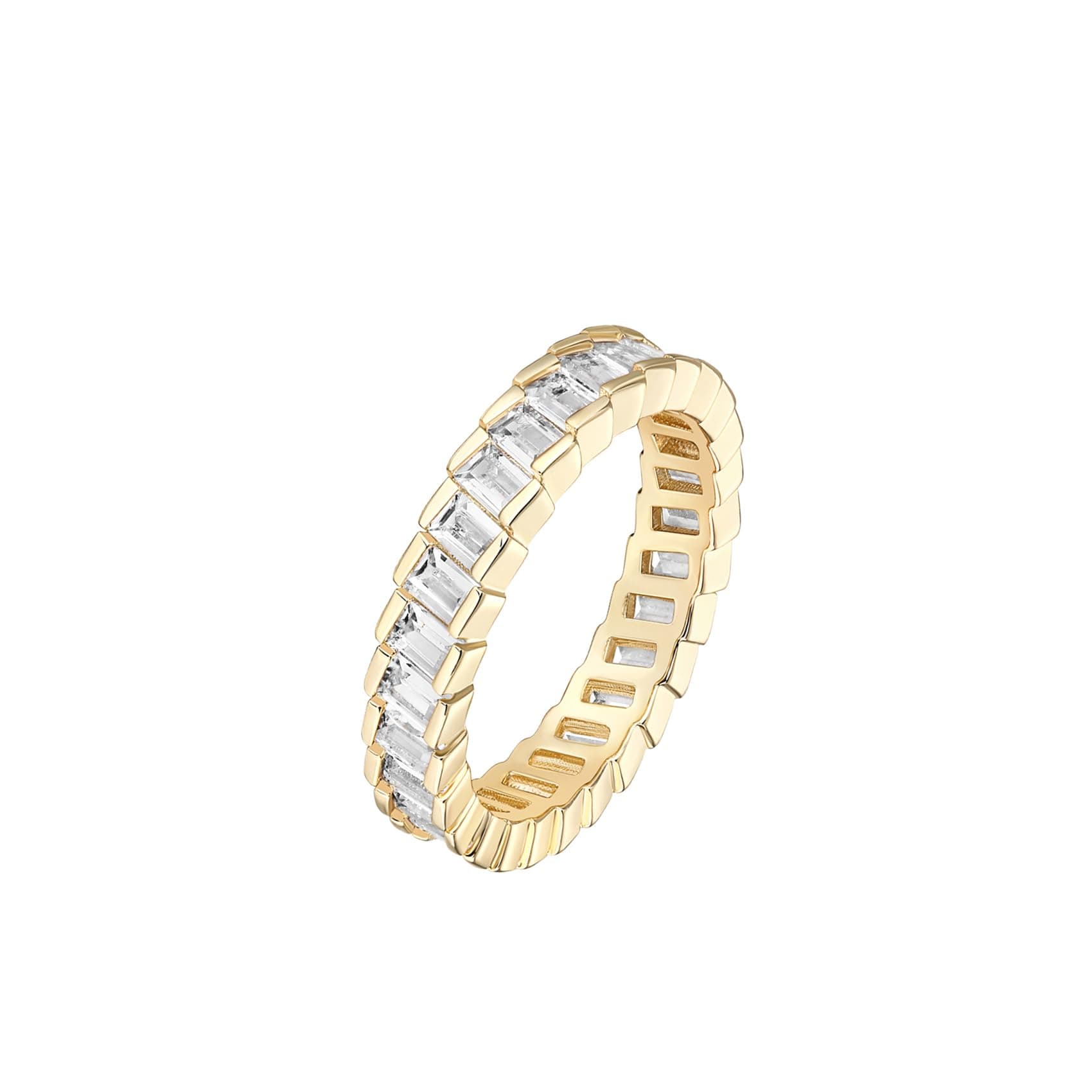 Pavoi 14K Gold Plated Cubic Zirconia Eternity Bands for Women
