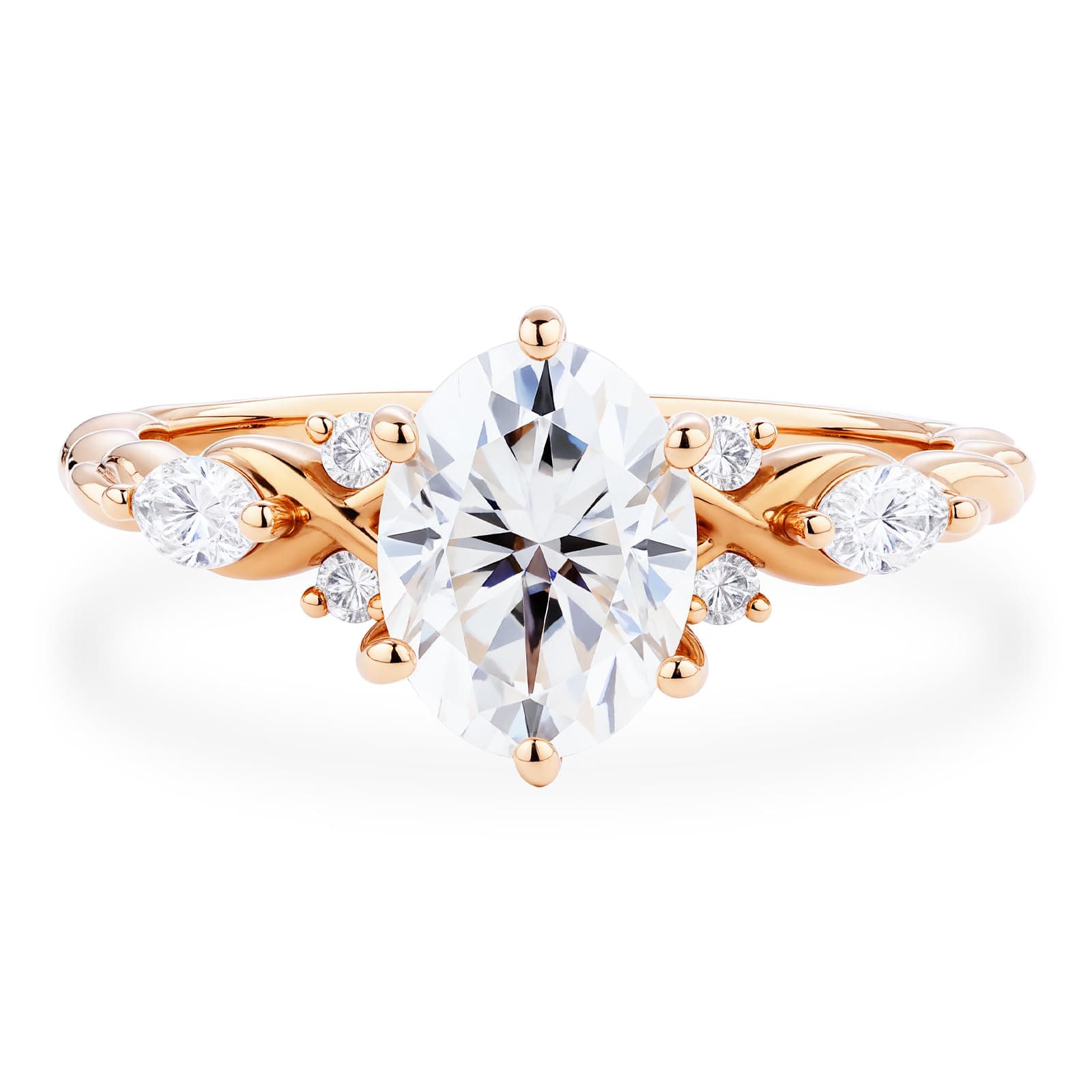 Pattiring Oval 1.36CT Moissanite Engagement Ring, 925 Sterling Silver Size 3-10