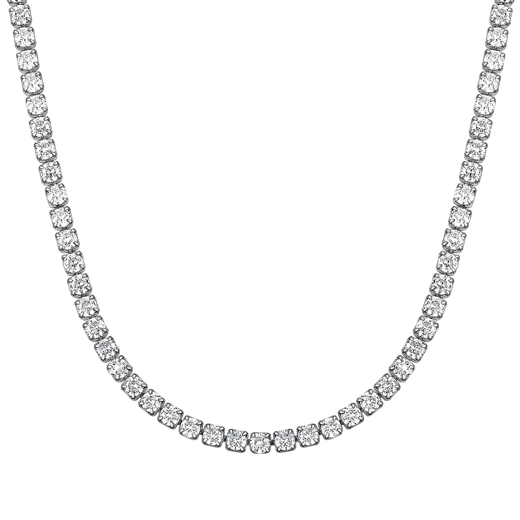 Richsteel Clear/Black 3mm CZ Tennis Chain Necklace for All