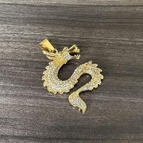 Premium Stainless Steel Dragon Pendant Necklace for Hip Hop Enthusiasts