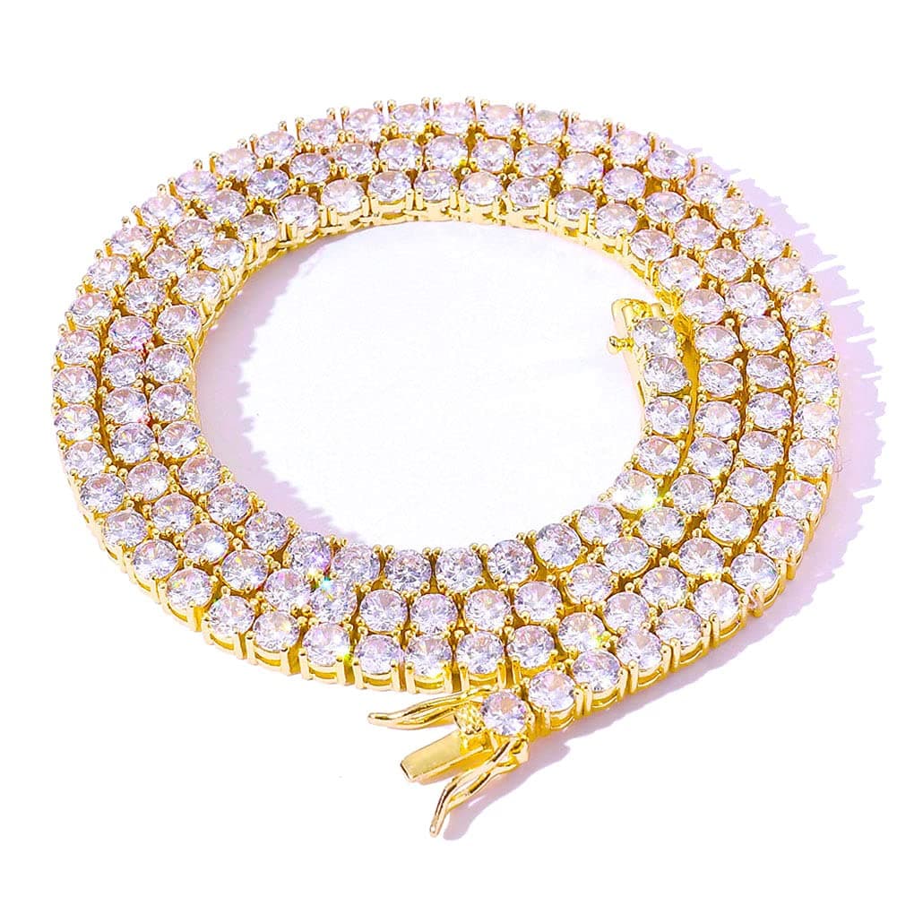 Jacruces Tennis Chain Women's Fake Diamond Bling Necklace Rhinestone Choker