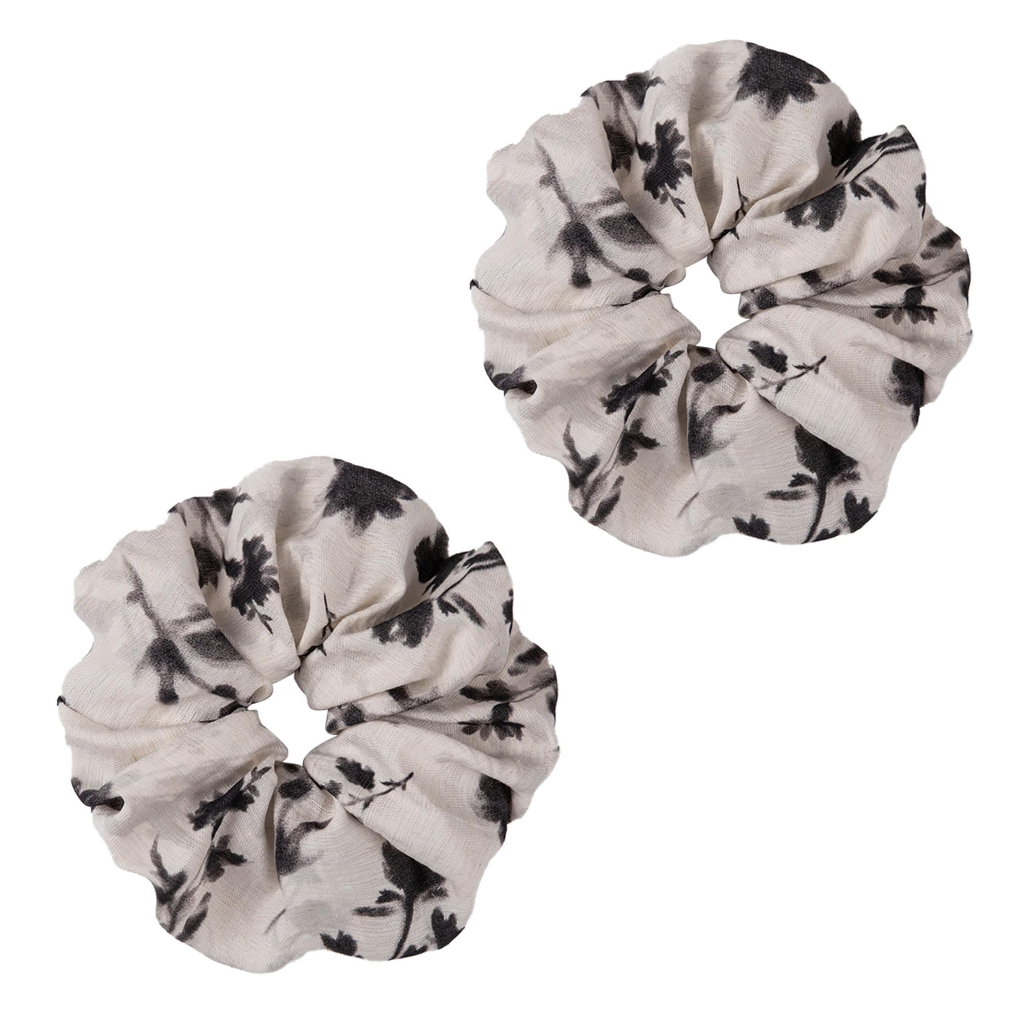Chinoiserie Ink Style Oversized Hair Scrunchies Set