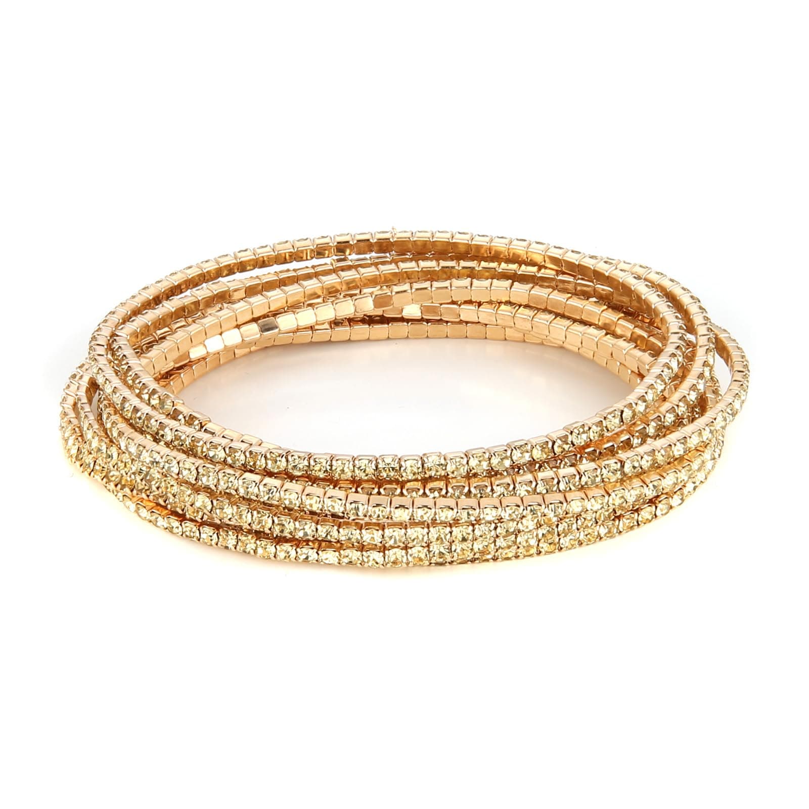 HZMAN Dainty 14K Gold Plated Stretch Bracelet Set for Women