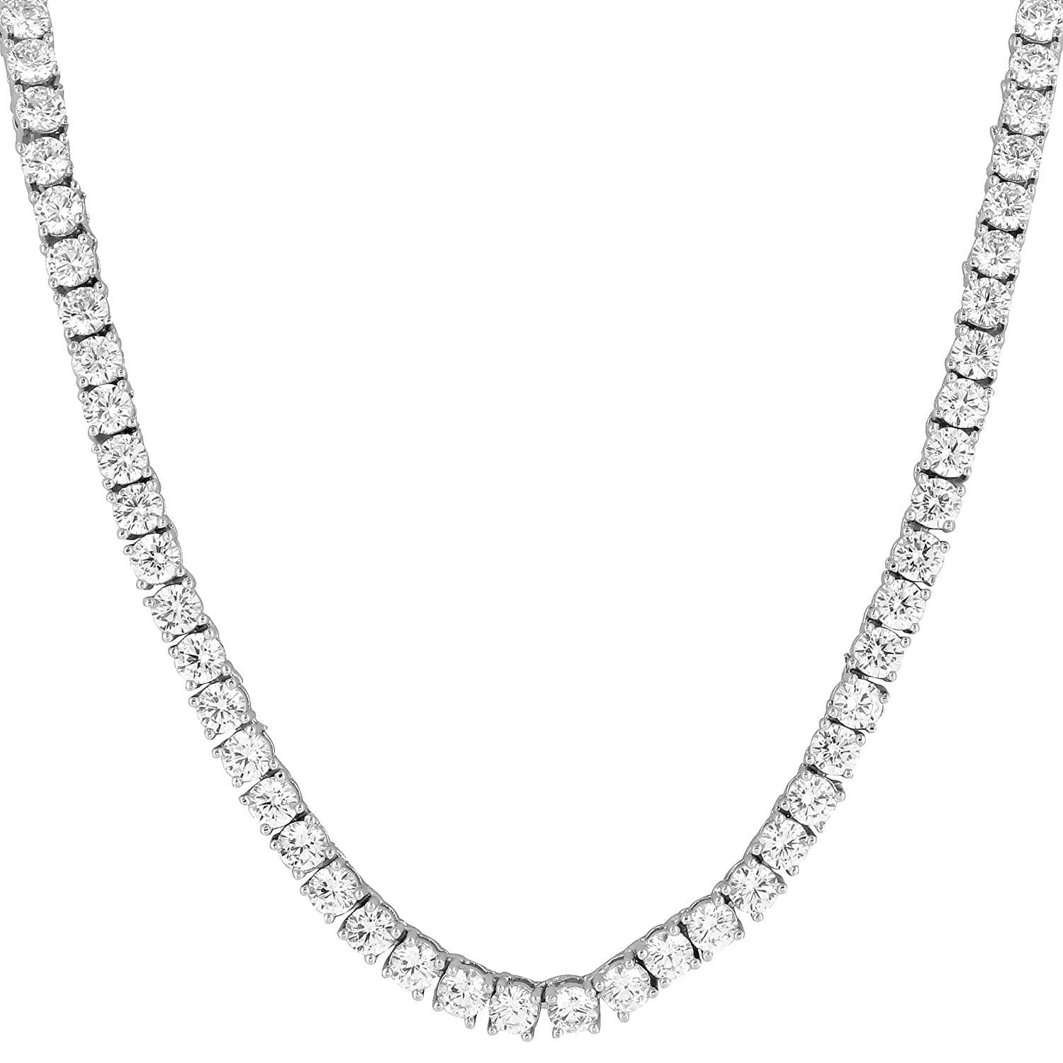 Bling Bling NY Anti-Tarnish 925 Sterling Silver 4mm Tennis Chain Choker Necklace 16-30"