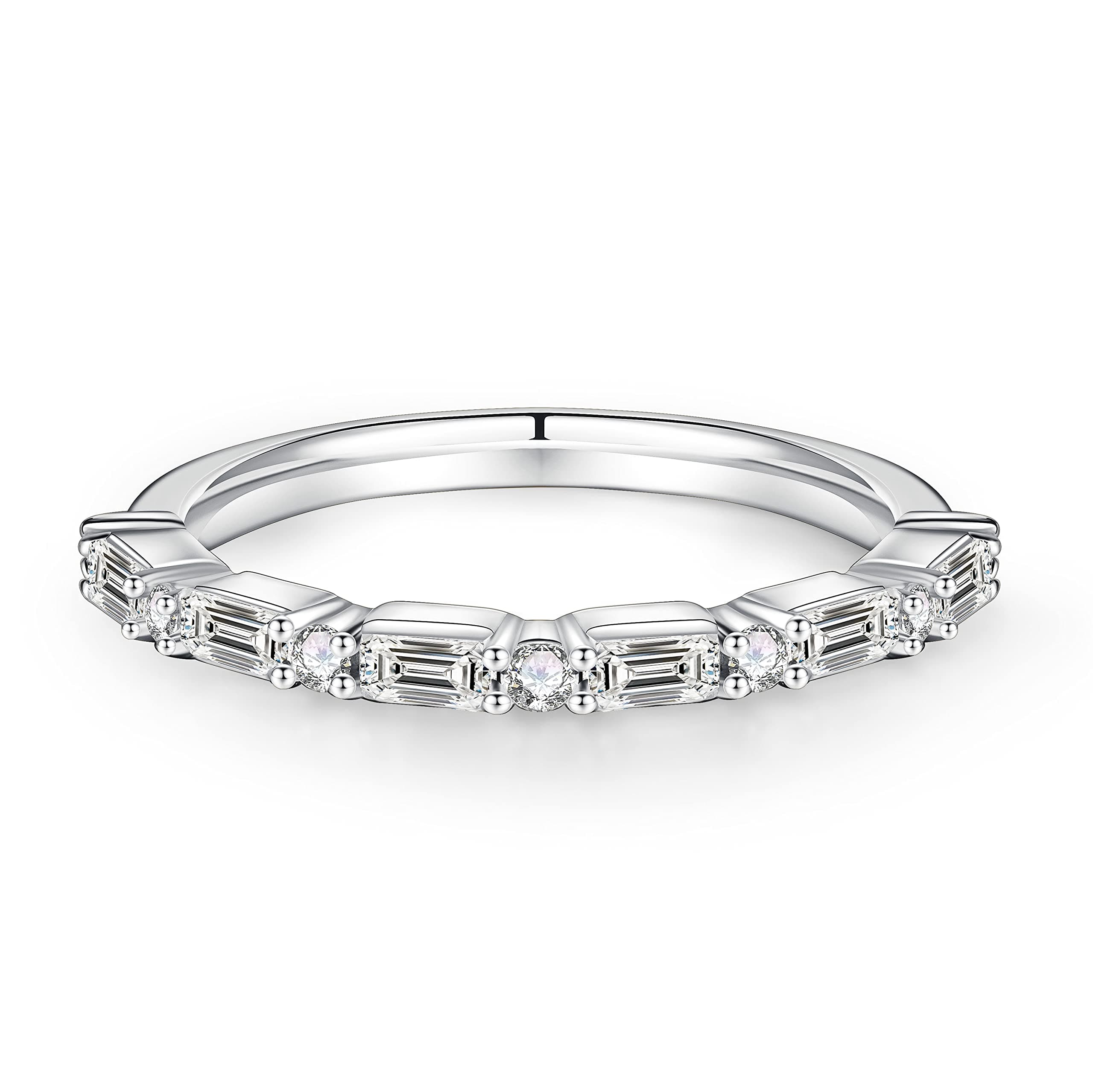 Moosea Lab-Grown Moissanite Stackable Rings for Women