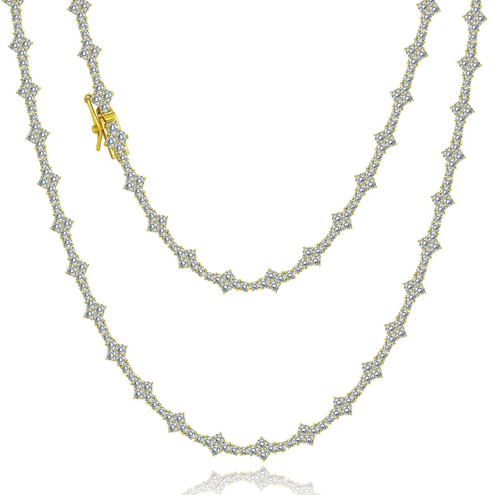 Lulu Mel 14K Gold Plated 5A CZ Diamond Hip Hop Tennis Choker Necklace for Men & Women
