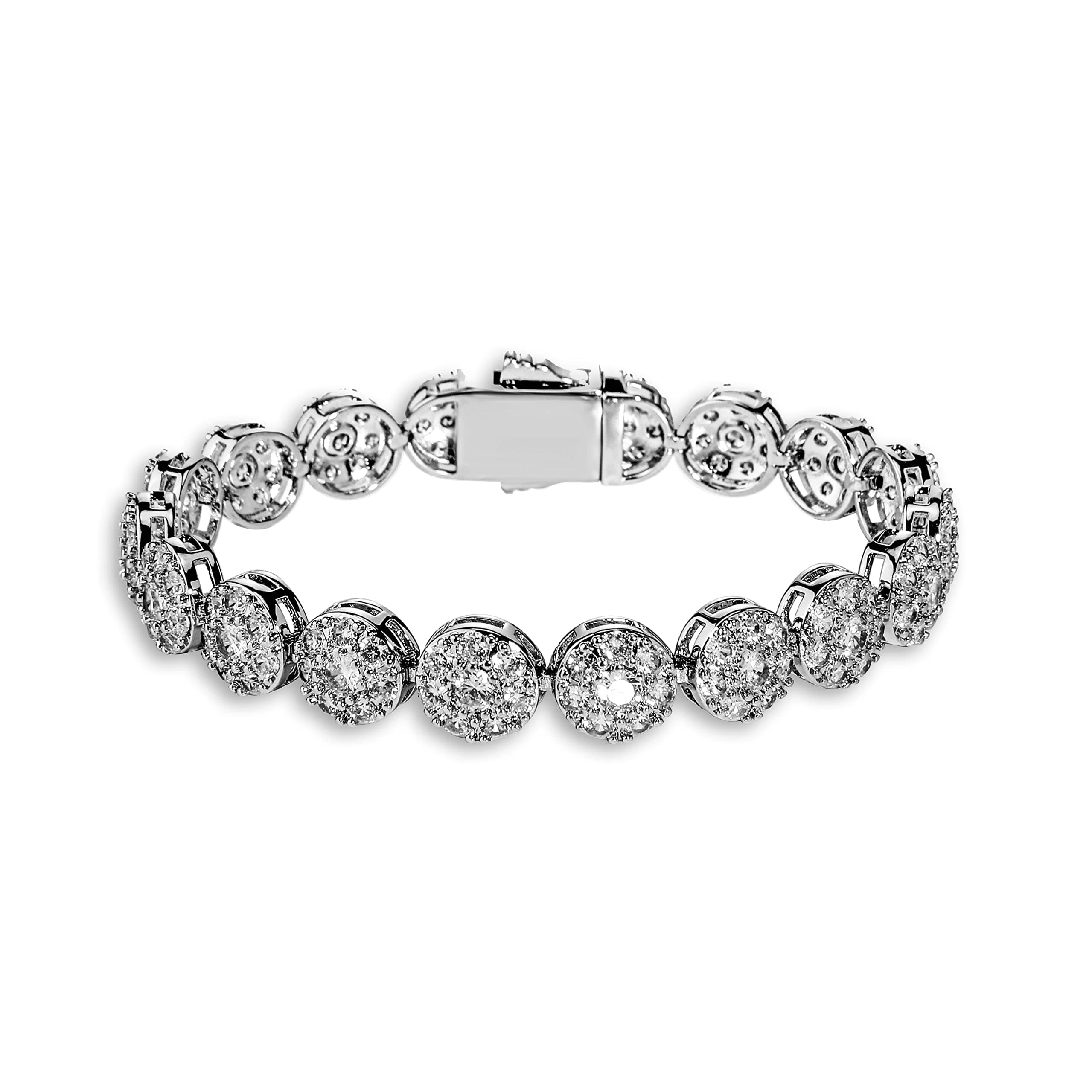 TOPGRILLZ 10mm 14K Gold Plated Iced Out CZ Solitaire Tennis Bracelet