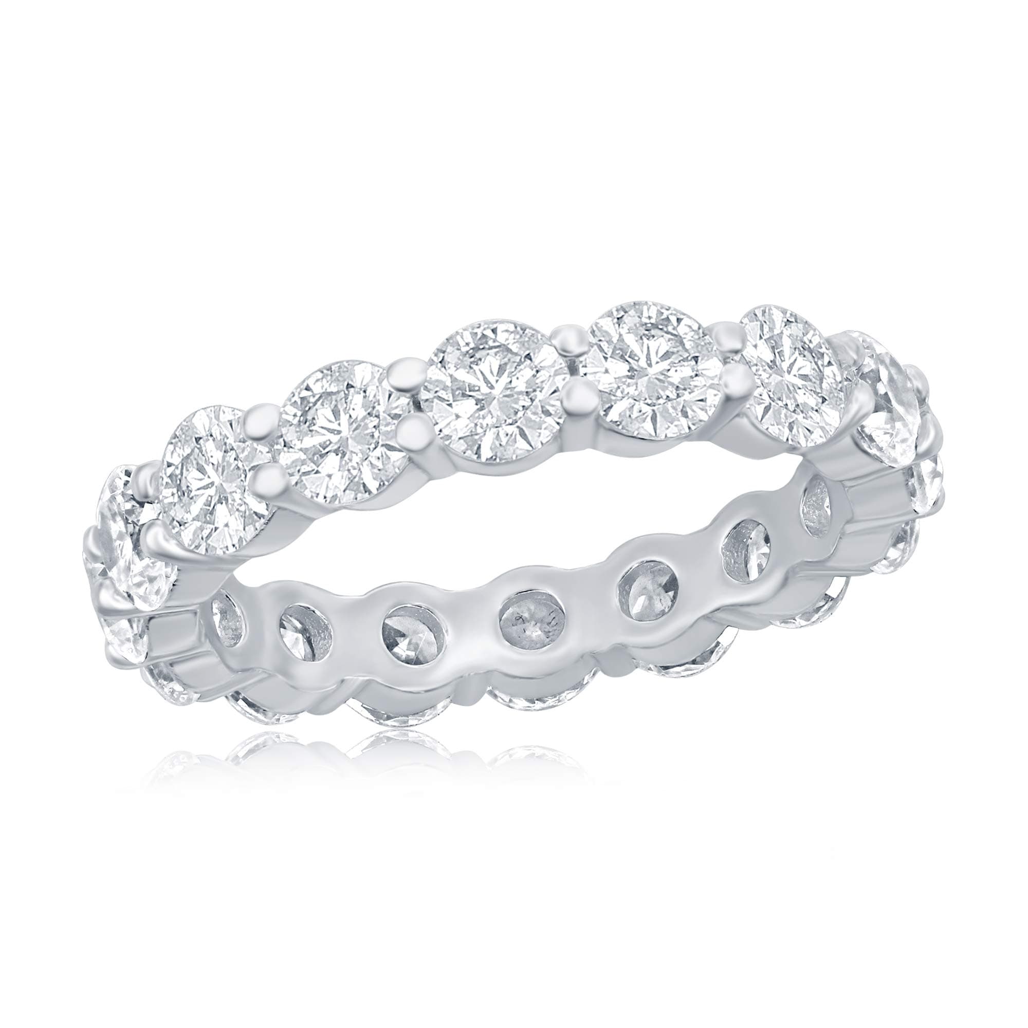 Eternity Engagement Wedding Band Ring in Sterling Silver Cubic Zirconia