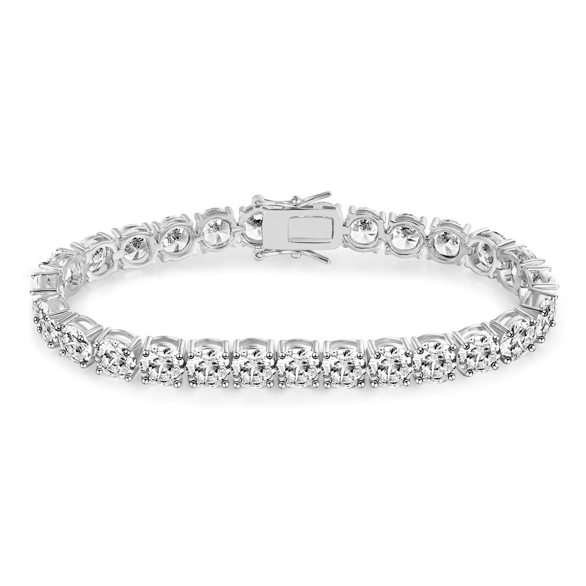 Gemsme 18K Gold Plated 6.0mm Round CZ Tennis Bracelet For All