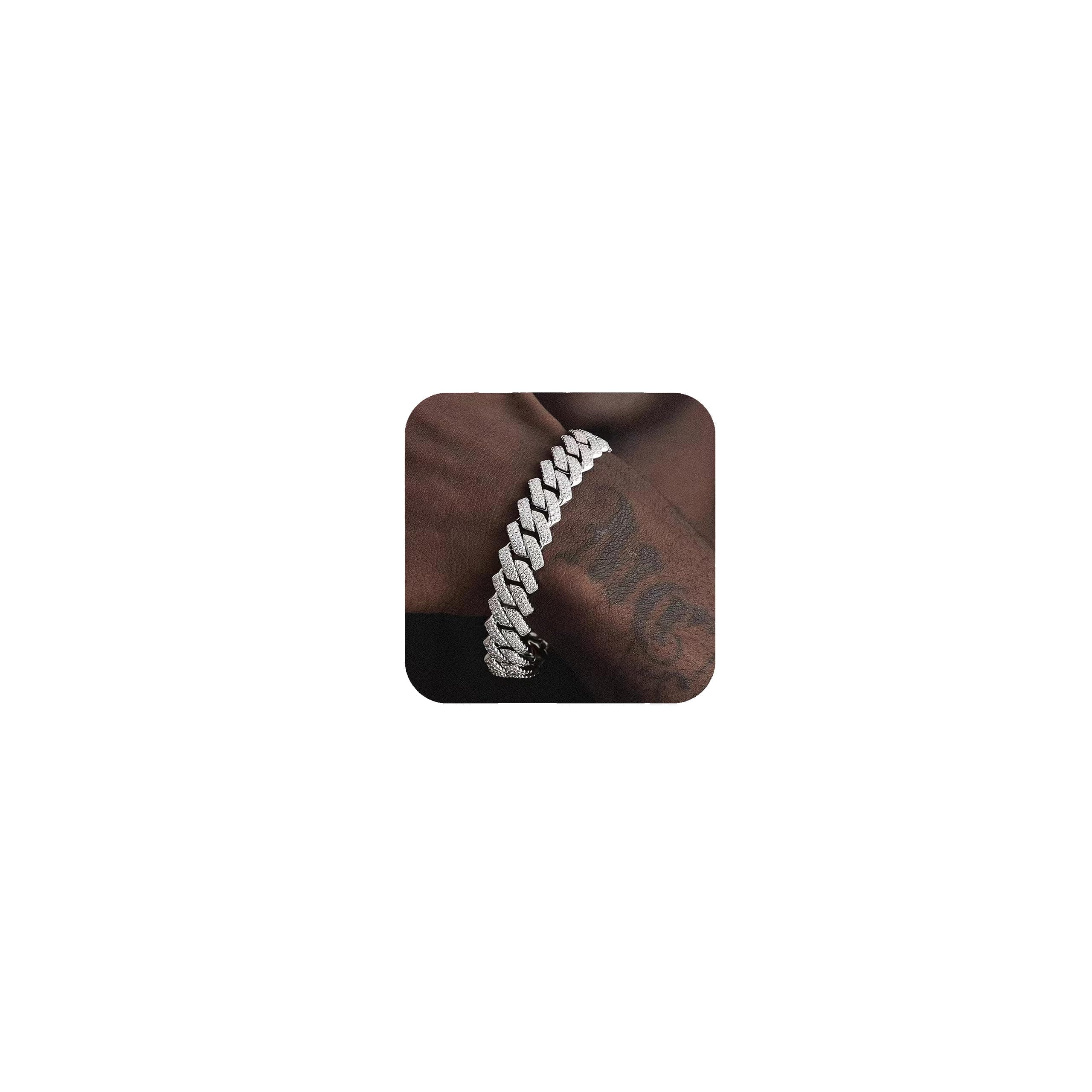 APaztip Thick Iced Out Cuban Link Chains Silver/Gold Bling for Men & Women