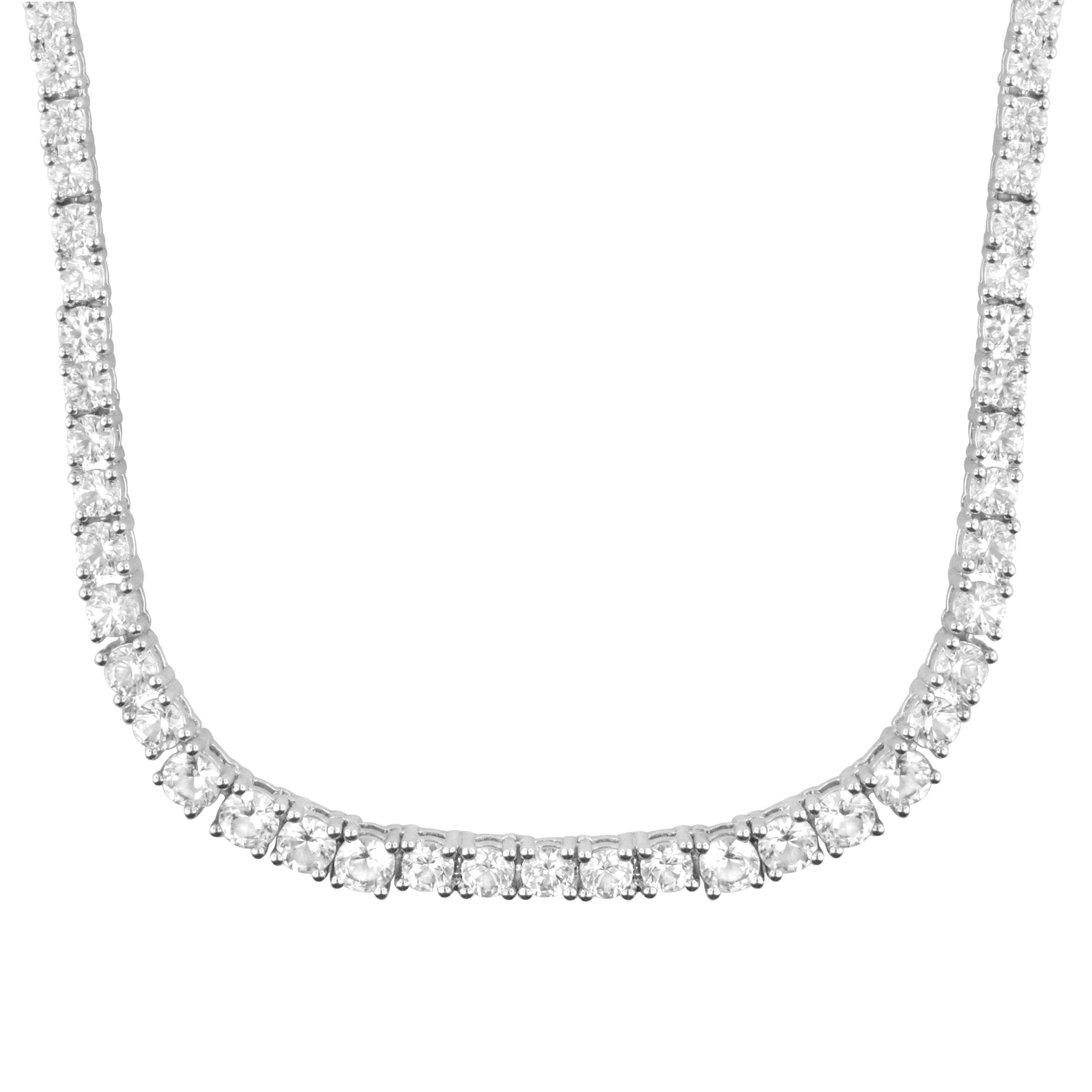 Beyond Brilliance Sterling Silver 17.50ct Cubic Zirconia Tennis Necklace | Perfect for Mom & Wedding Parties