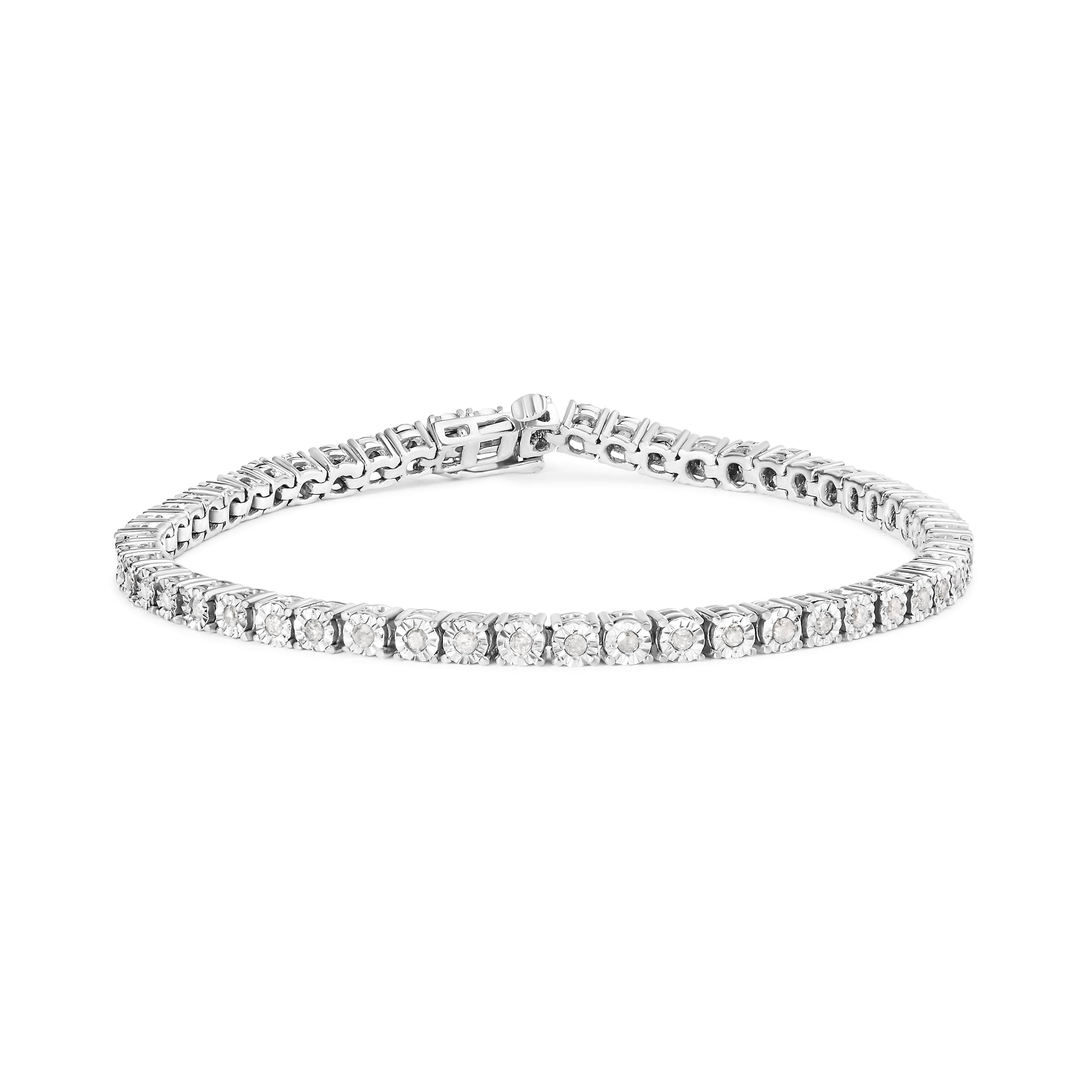 Original Classics 1.0 White Diamond Bezel Tennis Bracelet - I-J Color, I3 Clarity