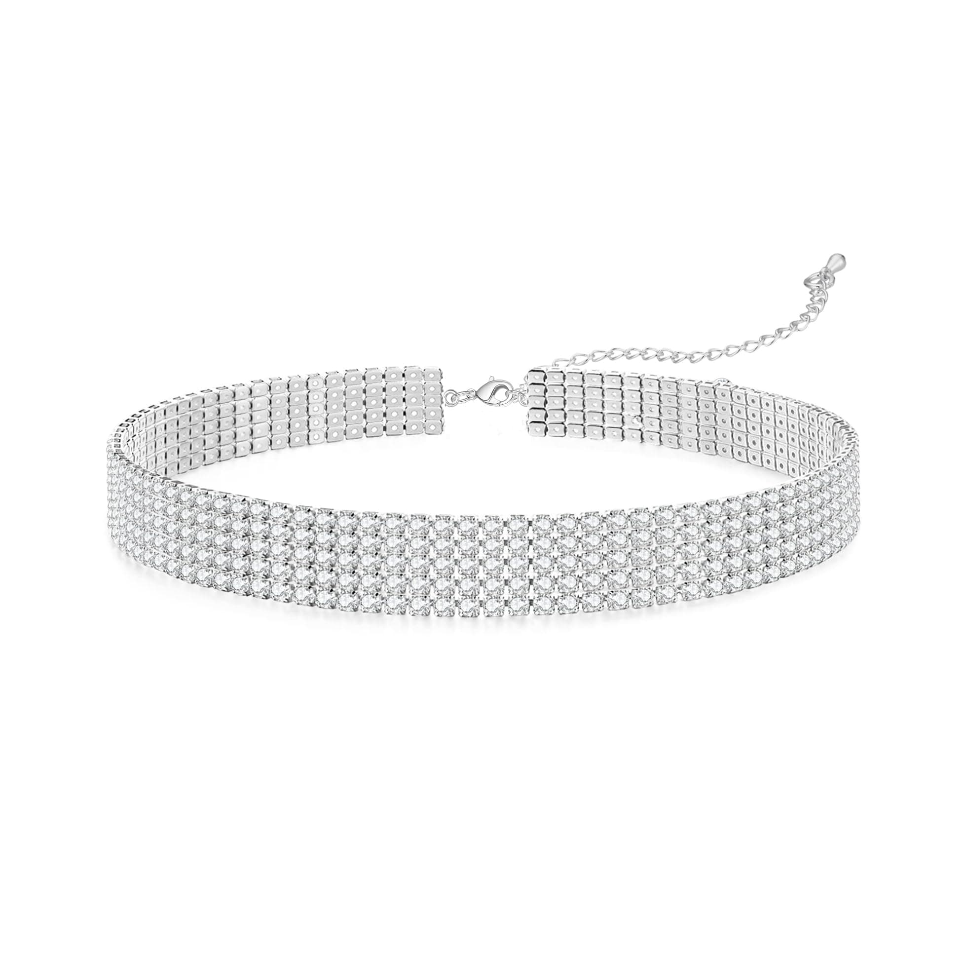 Yamberdoly Sparkly Synthetic Diamond Tennis Choker for Women