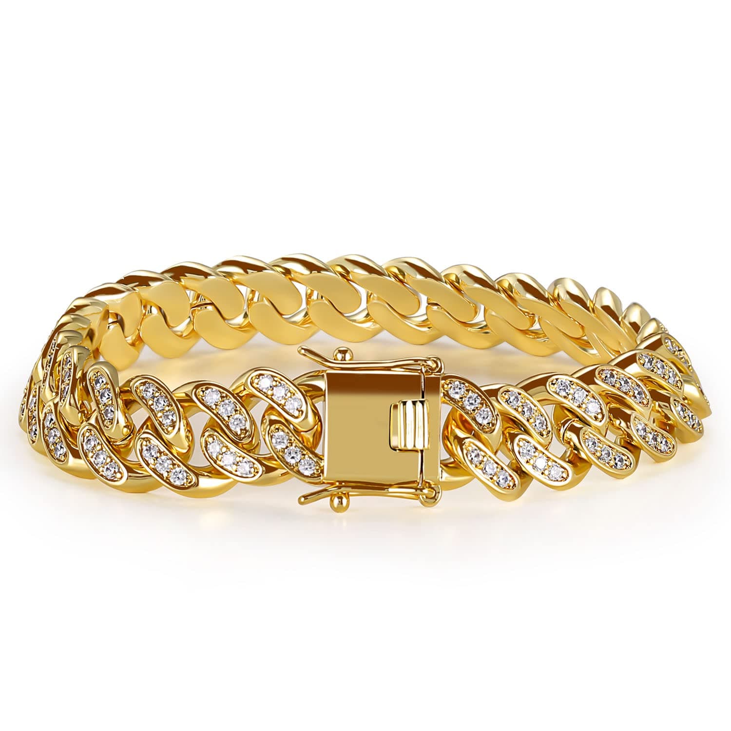 MOFEIJEWEL 10mm Miami Cuban Link Bracelet for Men