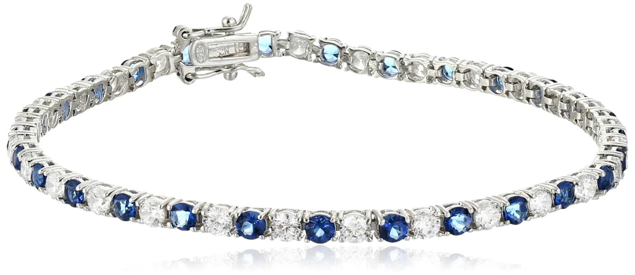 Amazon Essentials Sterling Silver Alternating Stone CZ Tennis Bracelet