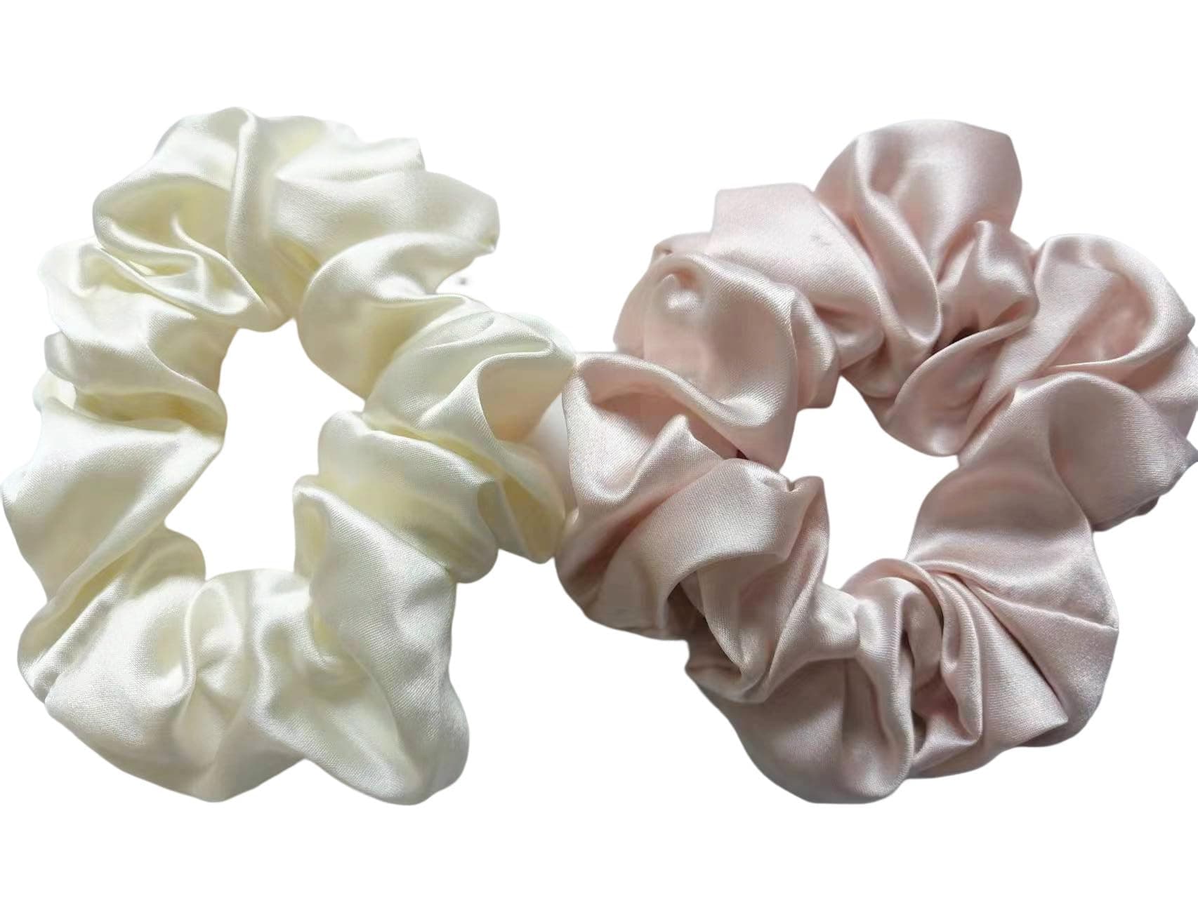 Mulberry Silk Scrunchies for Women - Pack of 2 - No Damage Hair Accessories