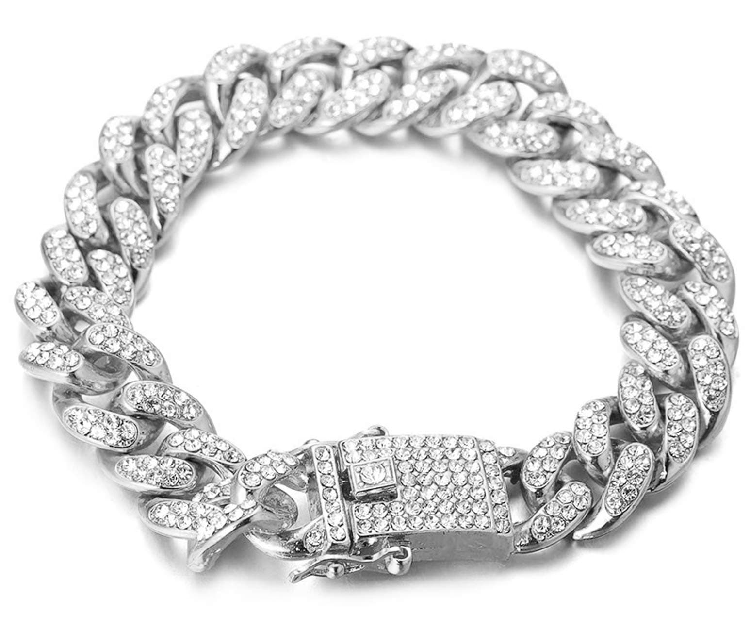 Halukakah Gold Chain for Men - The Royal - Iced Out 14/20MM 18k Real Gold/Platinum White Gold/Rose Gold/Rhodium Black Plated Diamond Cuban Link Chain Necklace Bracelet - Lab Diamonds Prong Set - Great Gift Idea