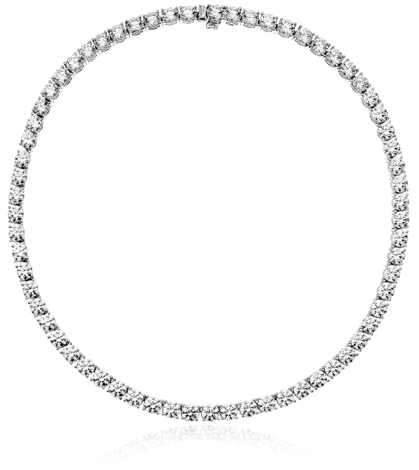 Amazon Essentials Sterling Silver Tennis Necklace with Round Cut Infinite Elements CZ