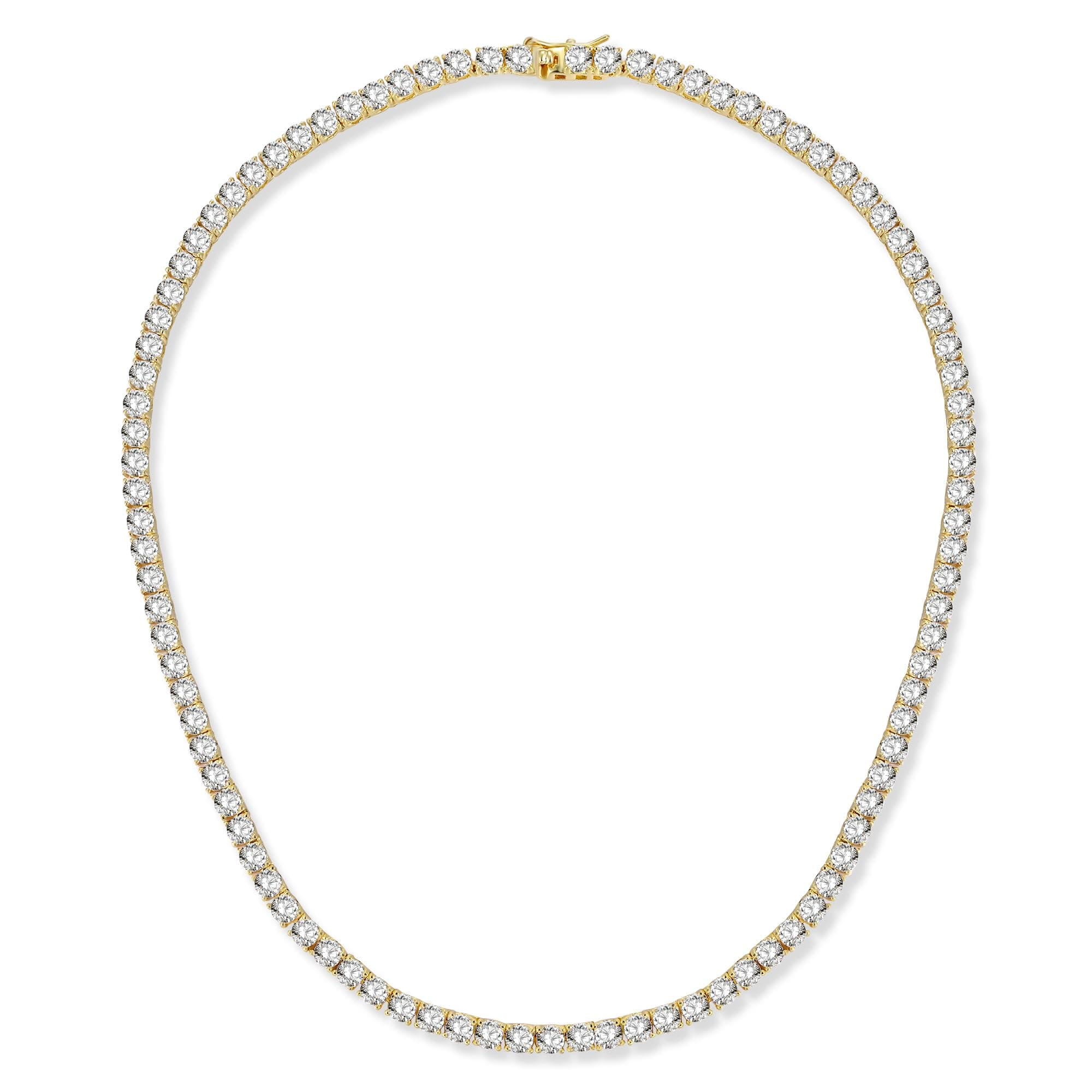 Gemsme 18K Gold Plated 4.0mm CZ Tennis Necklace, 16-24 Inches
