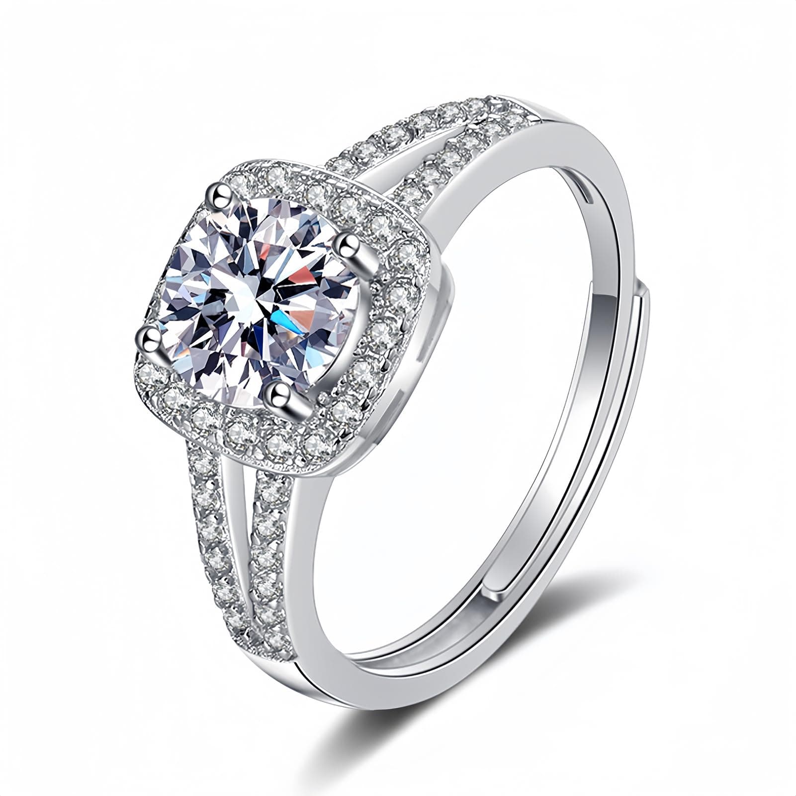 PINAIDYINS Moissanite 1-3CT Rings, 18K Gold Plated, D Color VVS1 Ideal Cut, Gift for Mom/Wife/Girlfriend