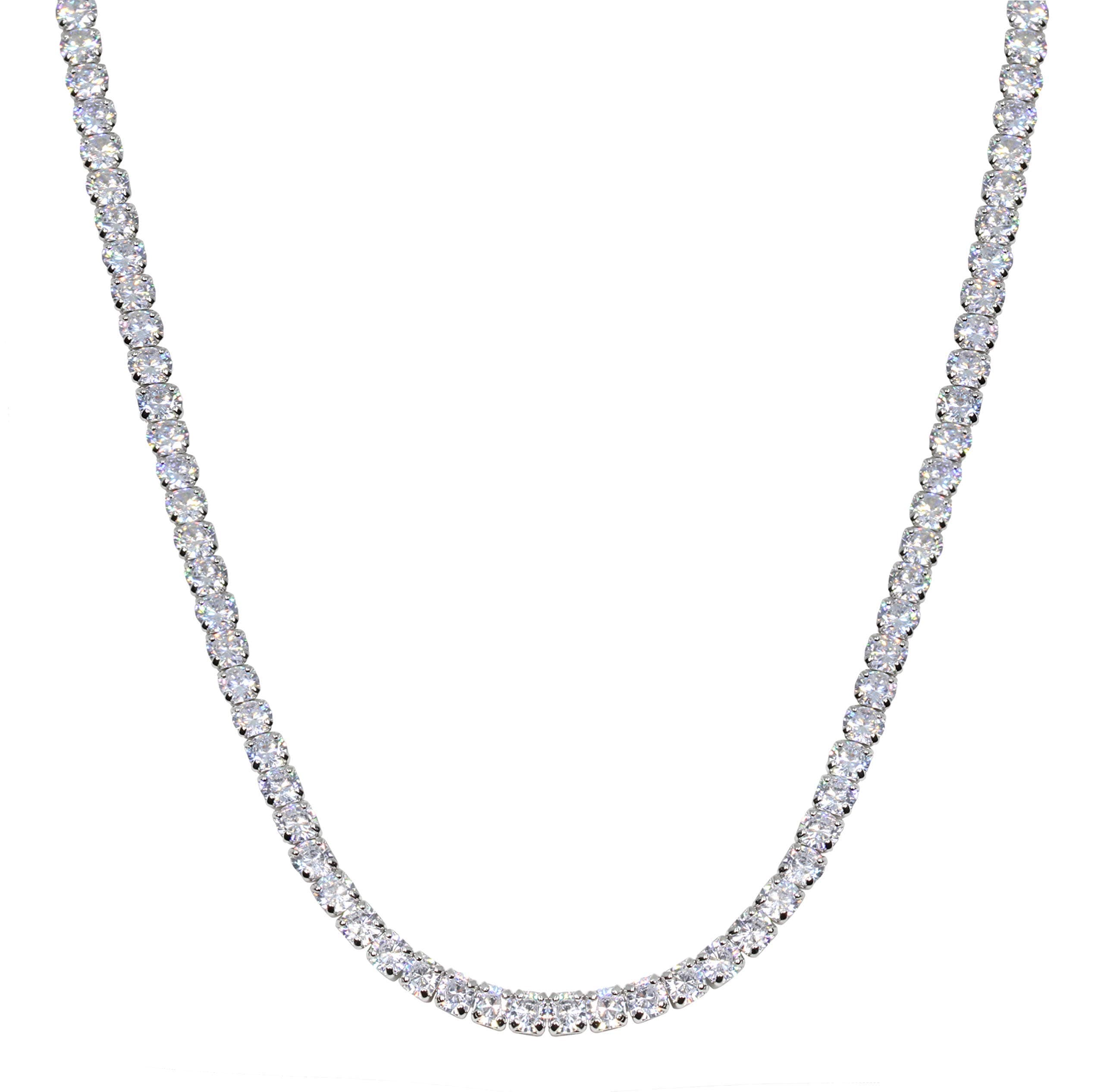 Savlano 18K Gold Plated CZ Round 4MM Classic Tennis Necklace, 18 Incheslseware
