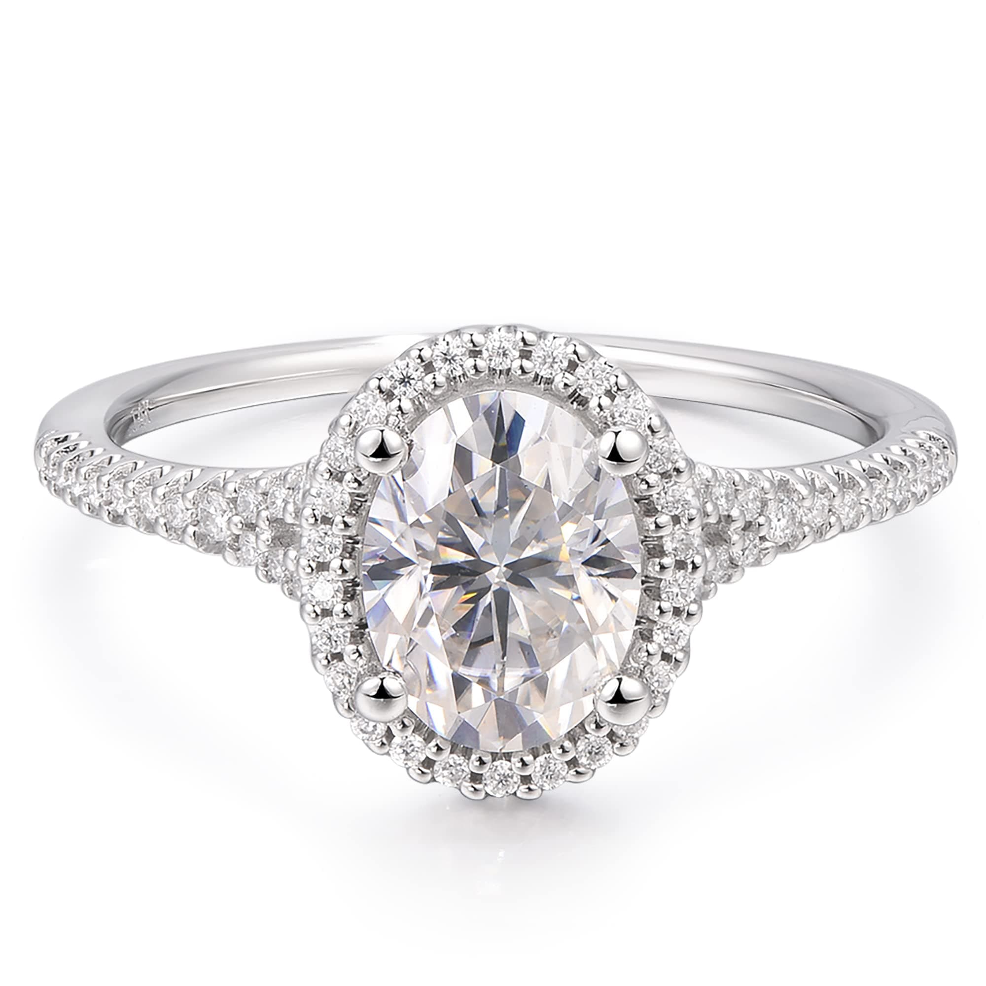 HAFEEZ CENTER 14k Gold 1.5ct Oval Hola Moissanite Engagement Ring for Her