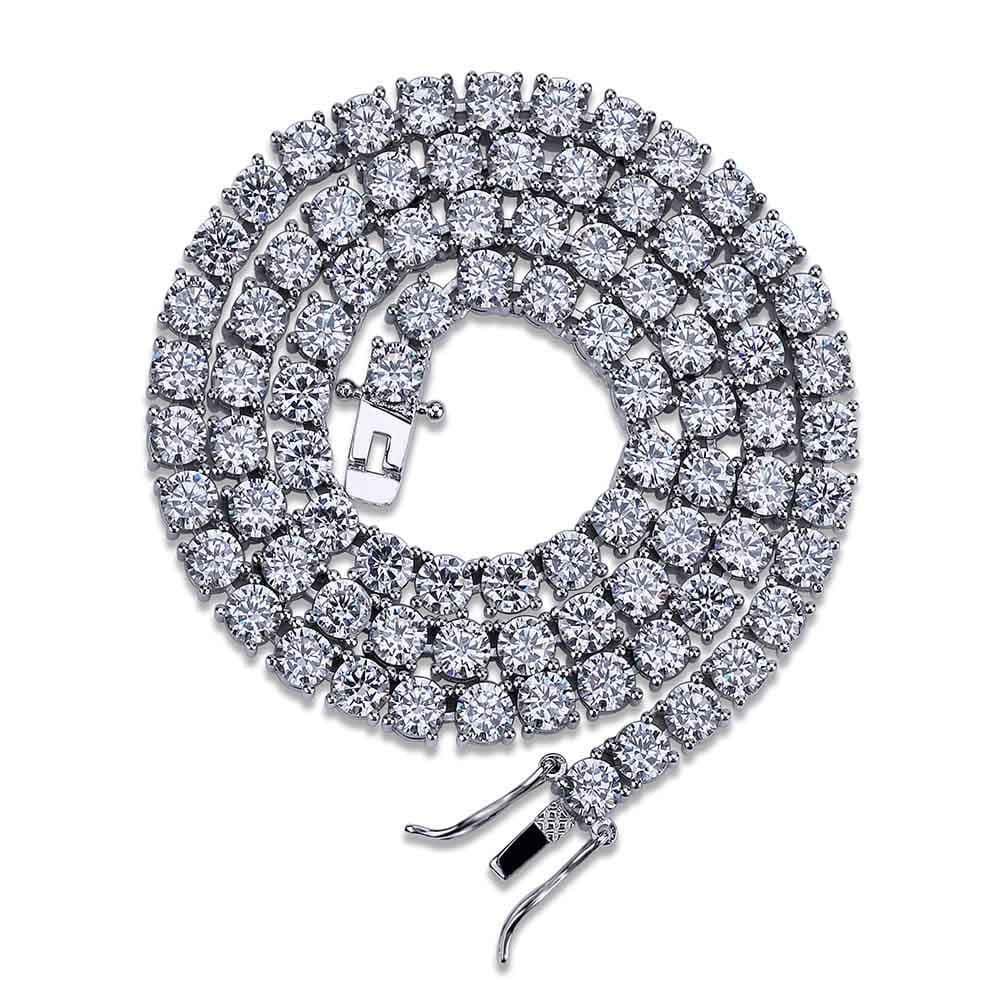 JINAO Iced Out 18K Gold Plated Lab Diamond Tennis Chain Necklace for All