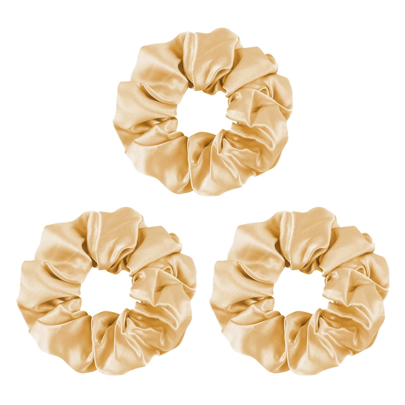 Mulberry Silk No-Damage Scrunchies for Curly Hair, 3 Pack