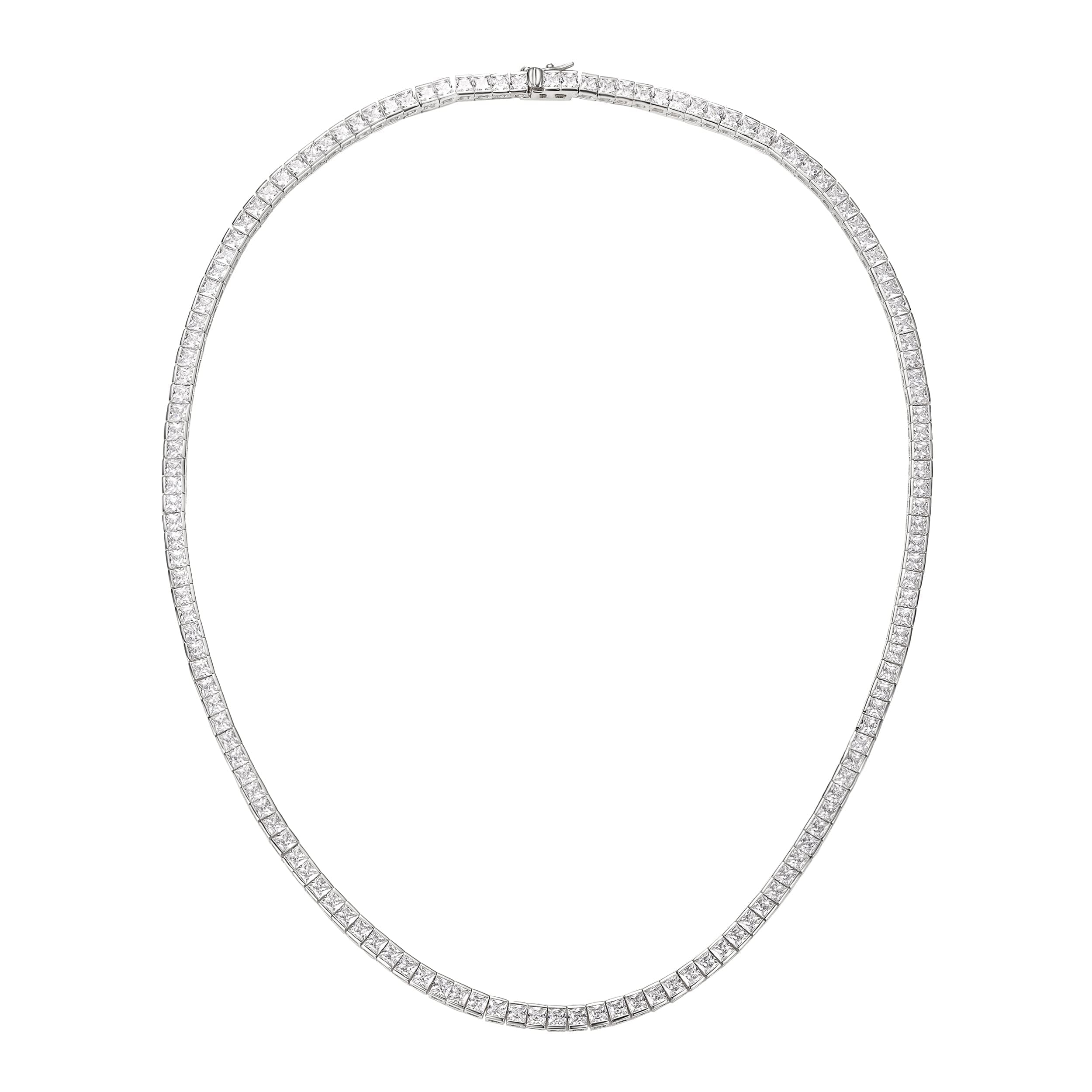 MDFUN 18K Gold Plated 3.0mm Cubic Zirconia Tennis Neck Choker 16-24 inches