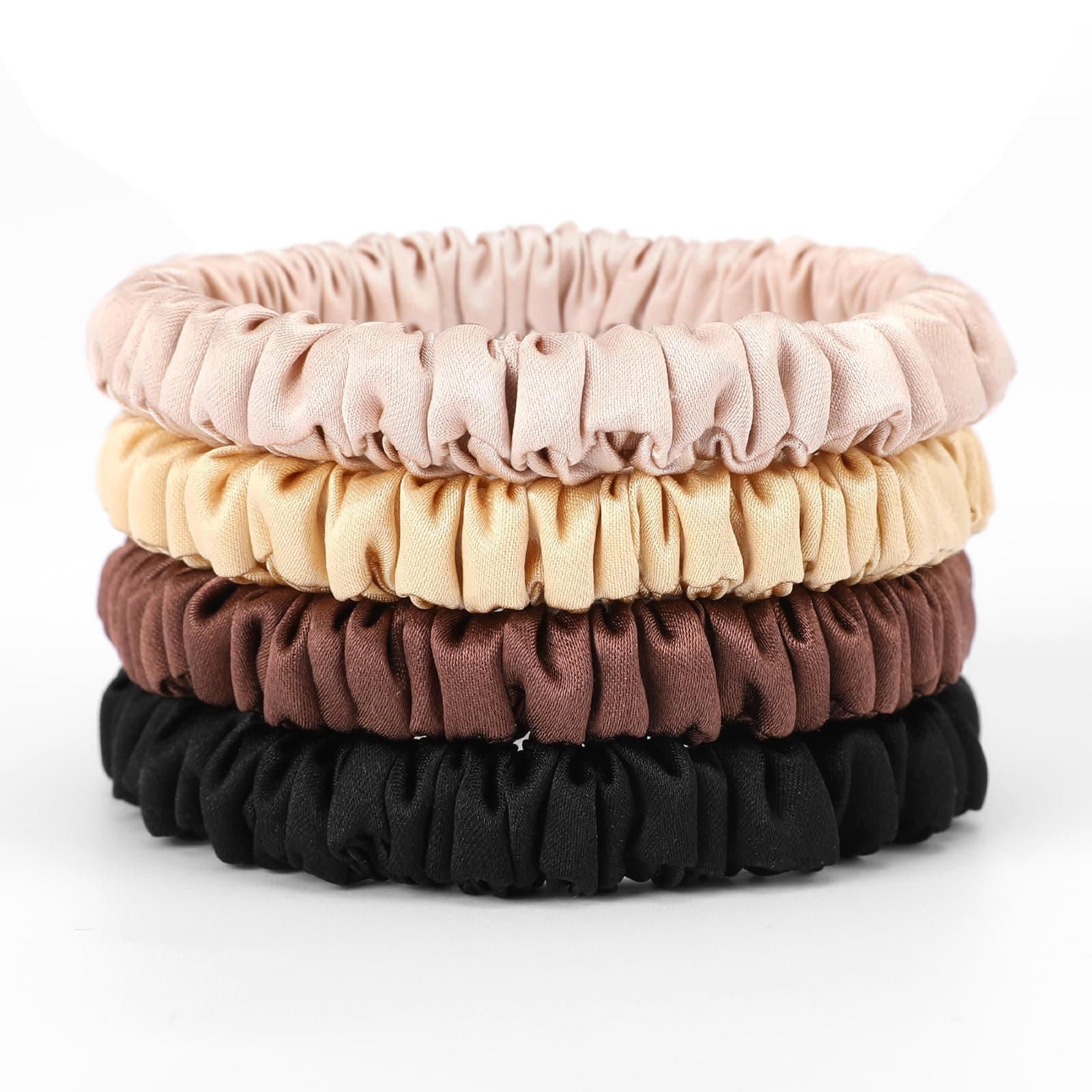 22 Momme Pure Silk Mulberry Scrunchies for Women, MultiColor