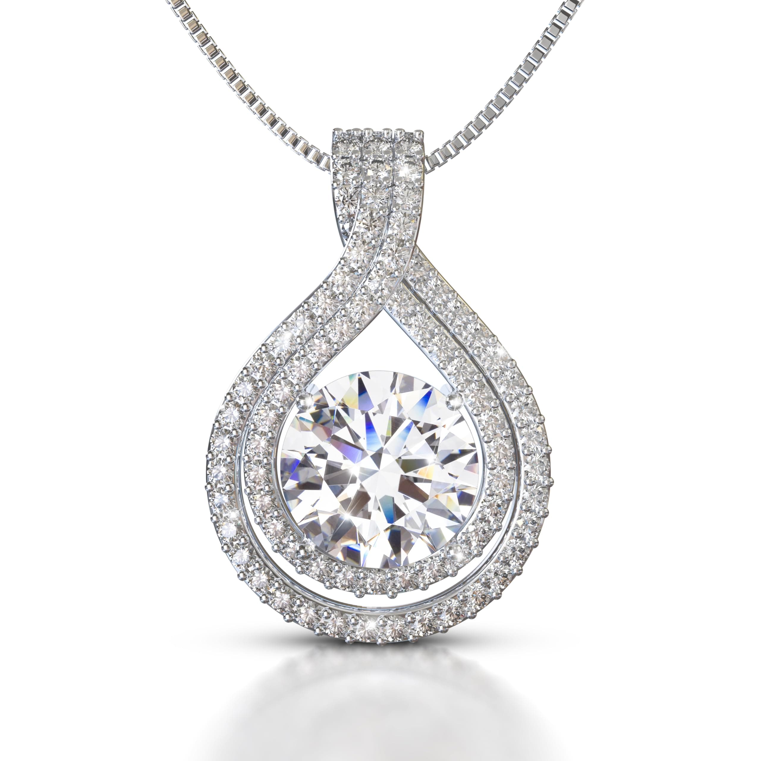 Velare Jewelry Platinum Plated Certified Moissanite Necklace for Women