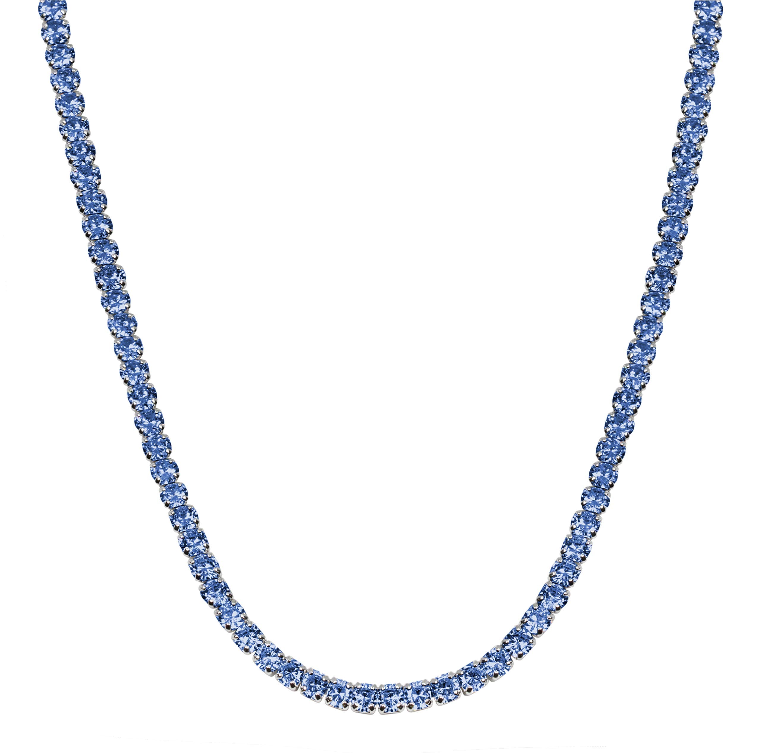 Savlano 18K Gold Plated 4MM Round CZ Tennis Necklace, 18 Inches, Gift Box Included