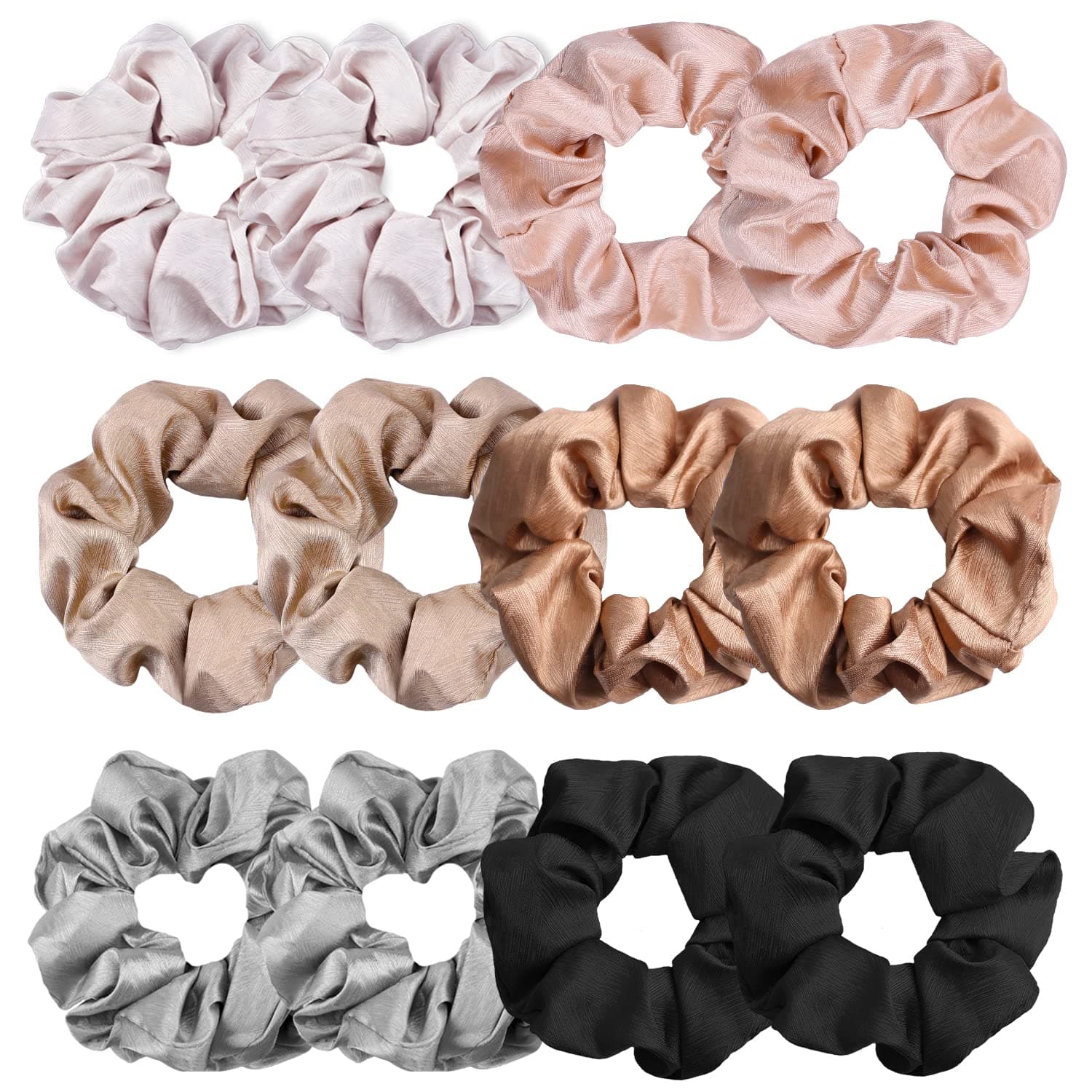 Refined Title:
IVARYSS Satin Scrunchies for Women, 12 Pack