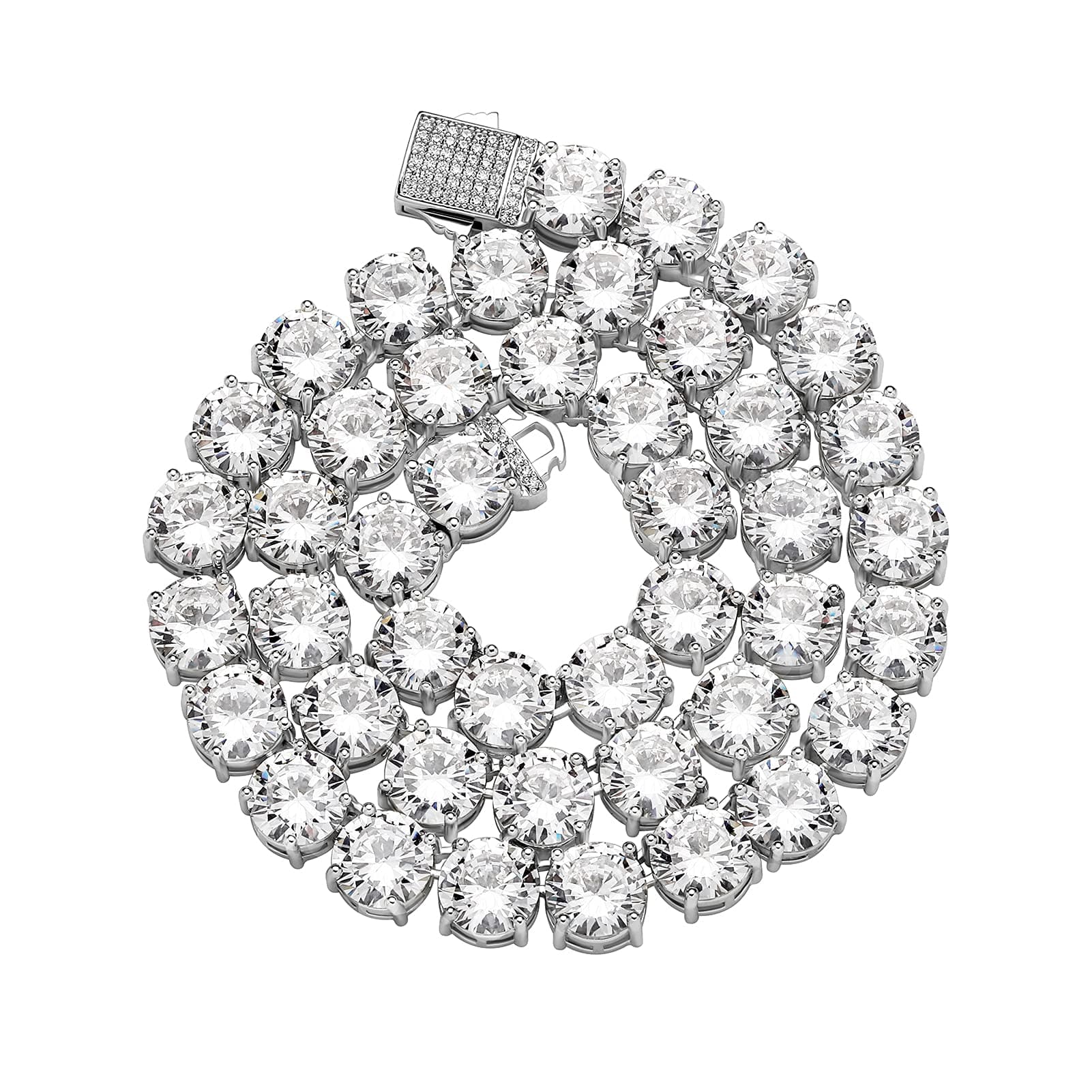 OYOGAA 14K Gold & Silver Tennis Diamond Choker Necklace, 10mm Cubic Zirconia for Men & Women