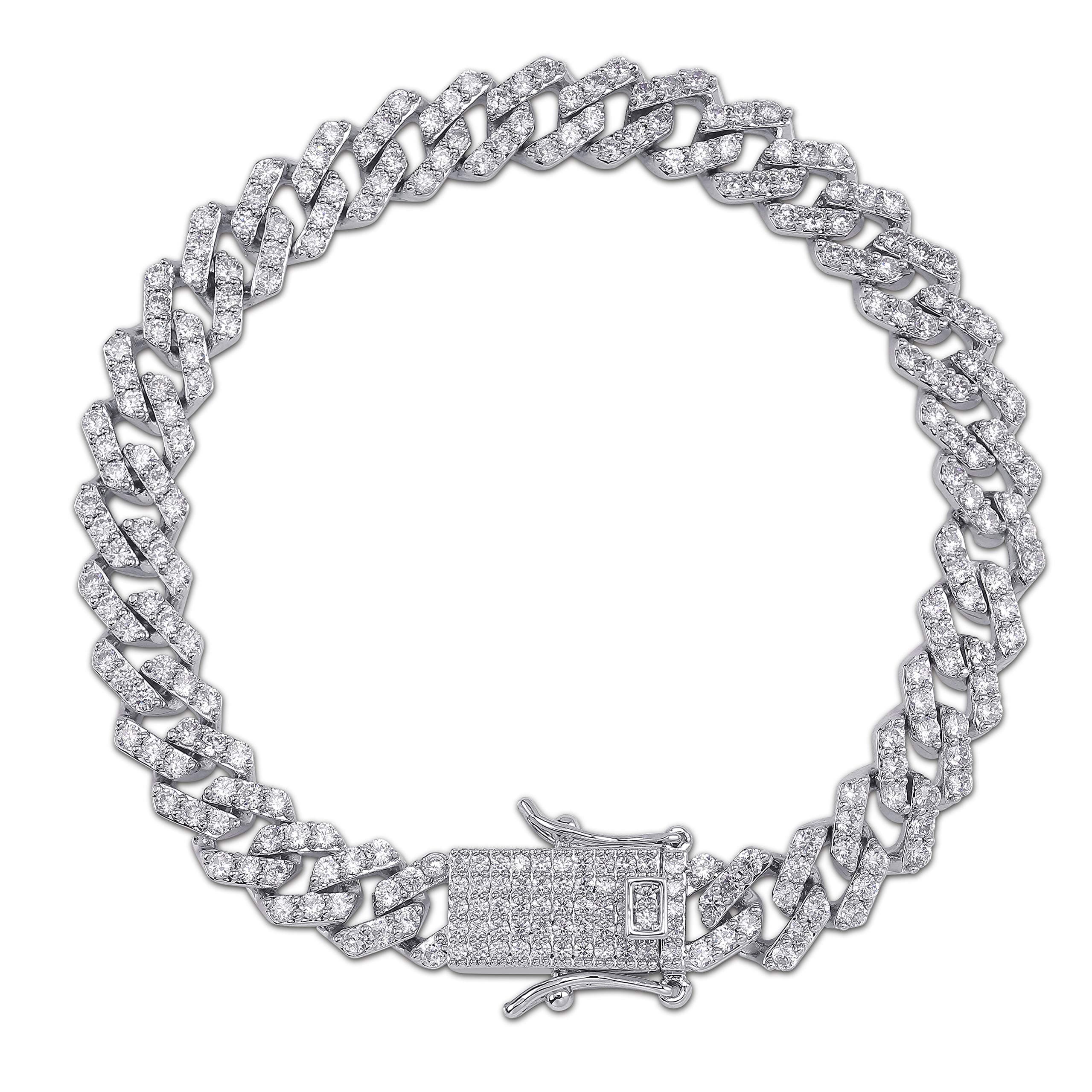 TOPGRILLZ Diamond Prong Cuban Link Bracelet for Men Women
