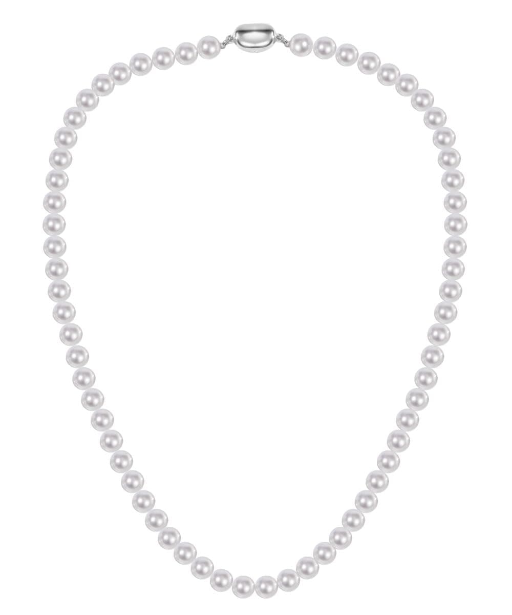 Real Pearl Necklace for Women 5-6mm Genuine Freshwater Cultured Pearl Strand with Sterling Silver Clasp