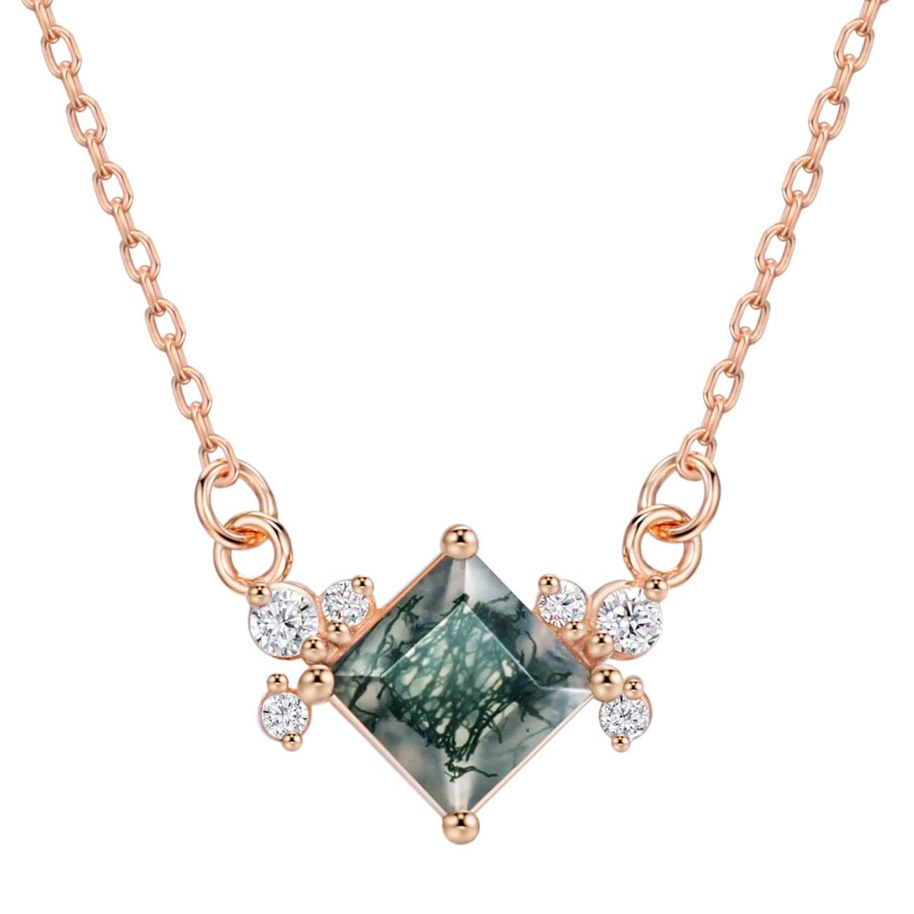 Natural Moss Agate Necklace for Women