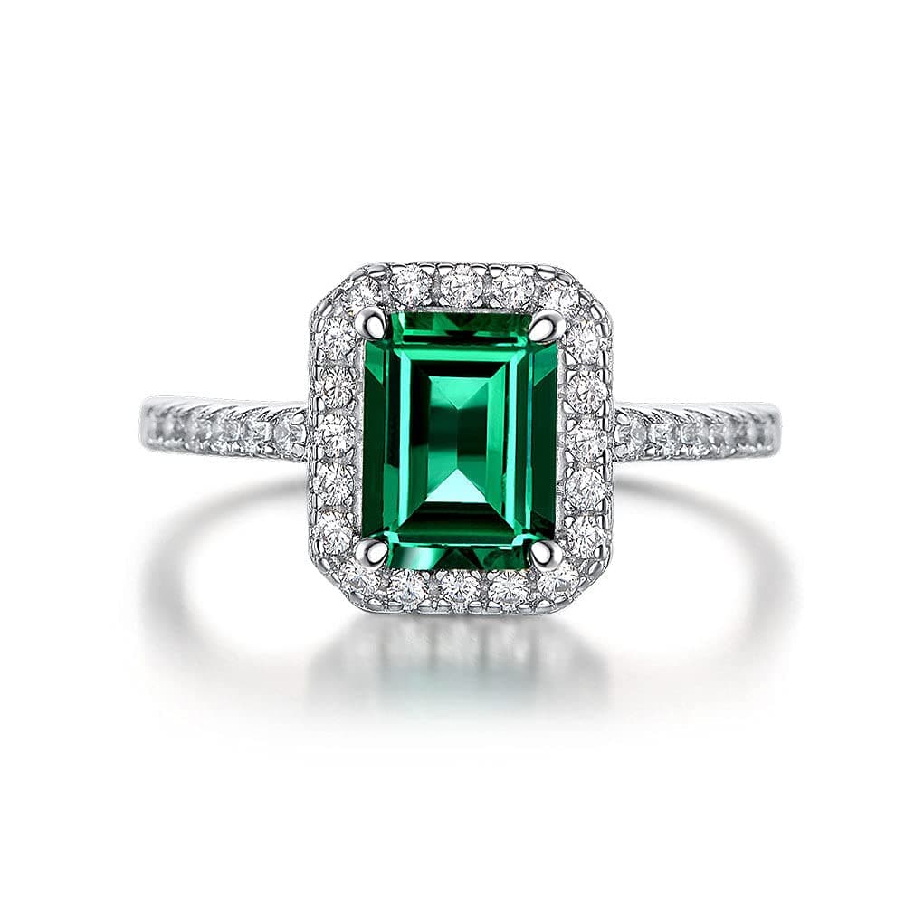 Michooyel S925 1.8ct Lab-created Emerald Ring For Women