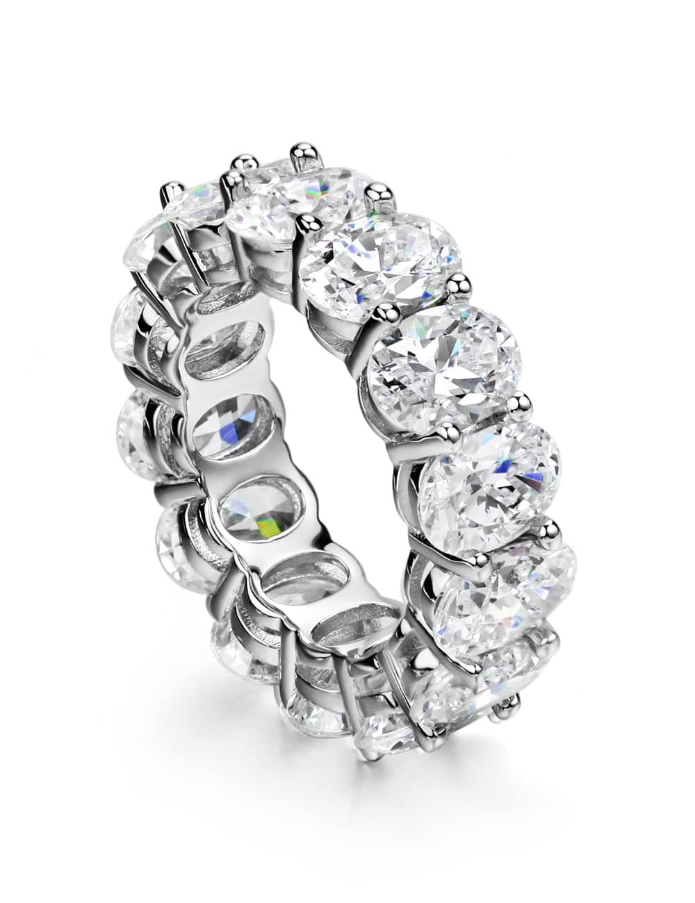 Michooyel S925 Oval Cut Eternity Rings for Women