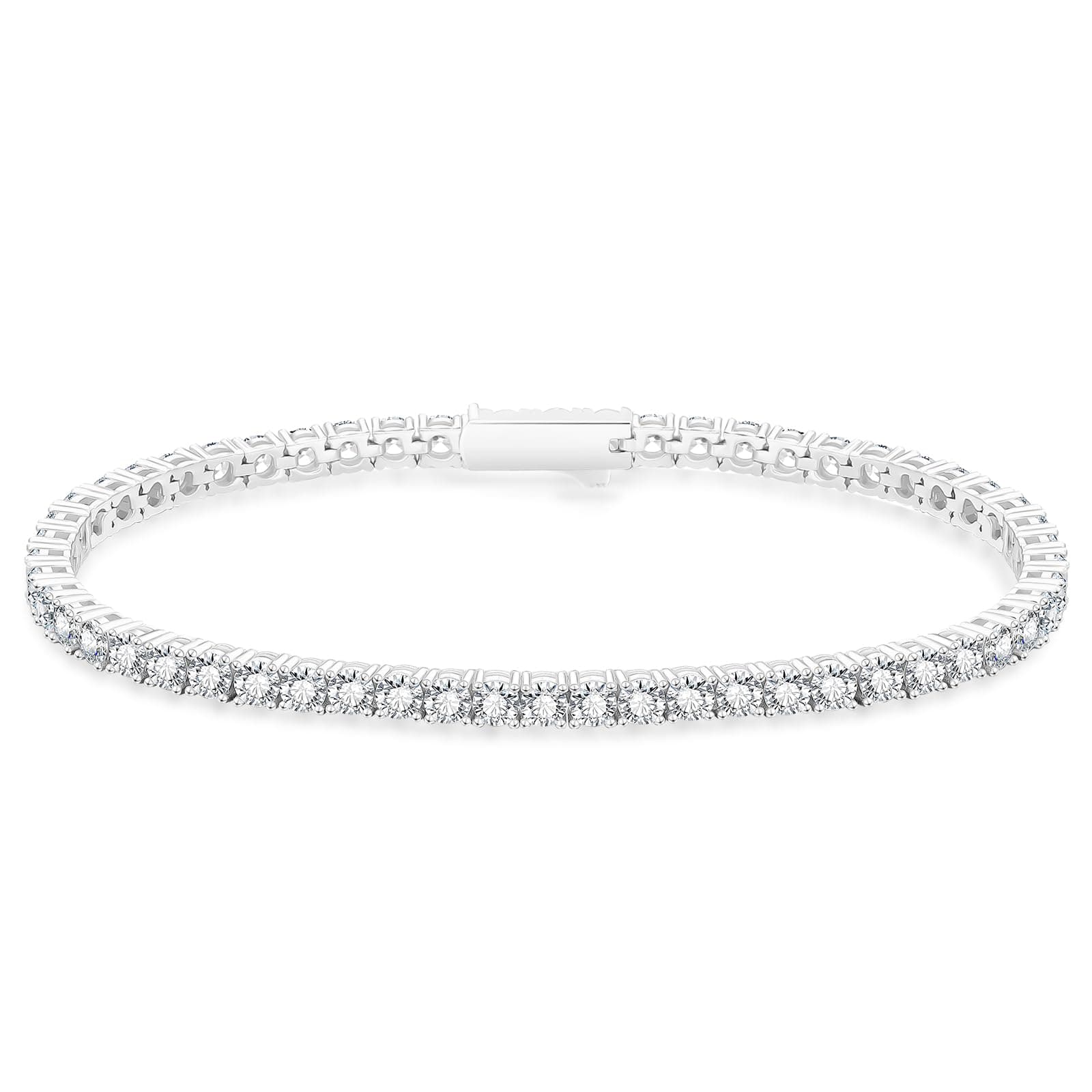 KRKC&CO Iced Out 5A CZ 3/4mm Tennis Bracelet 14k Gold/White Gold