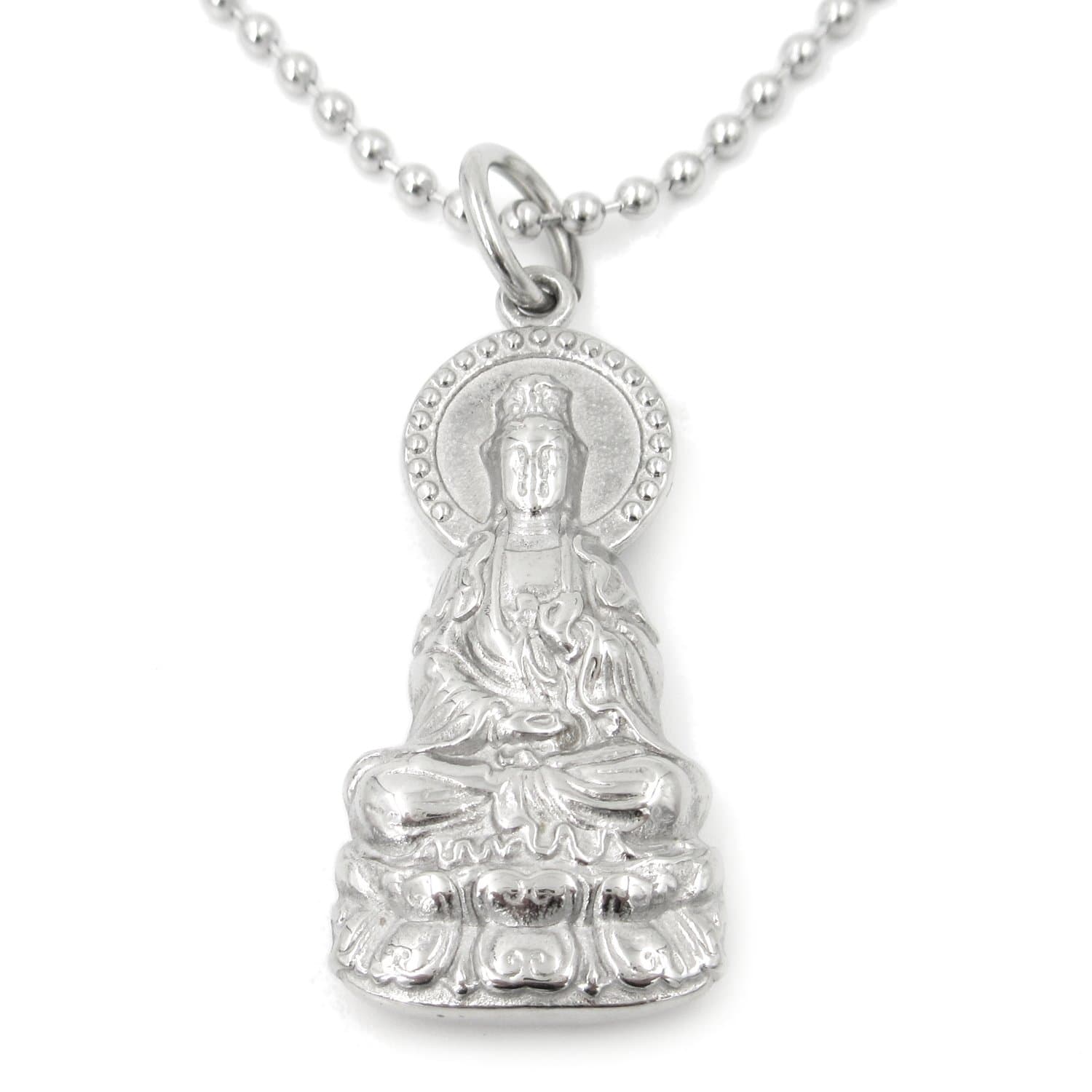 Steelmeup Stainless Steel Guan Yin Pendant Necklace