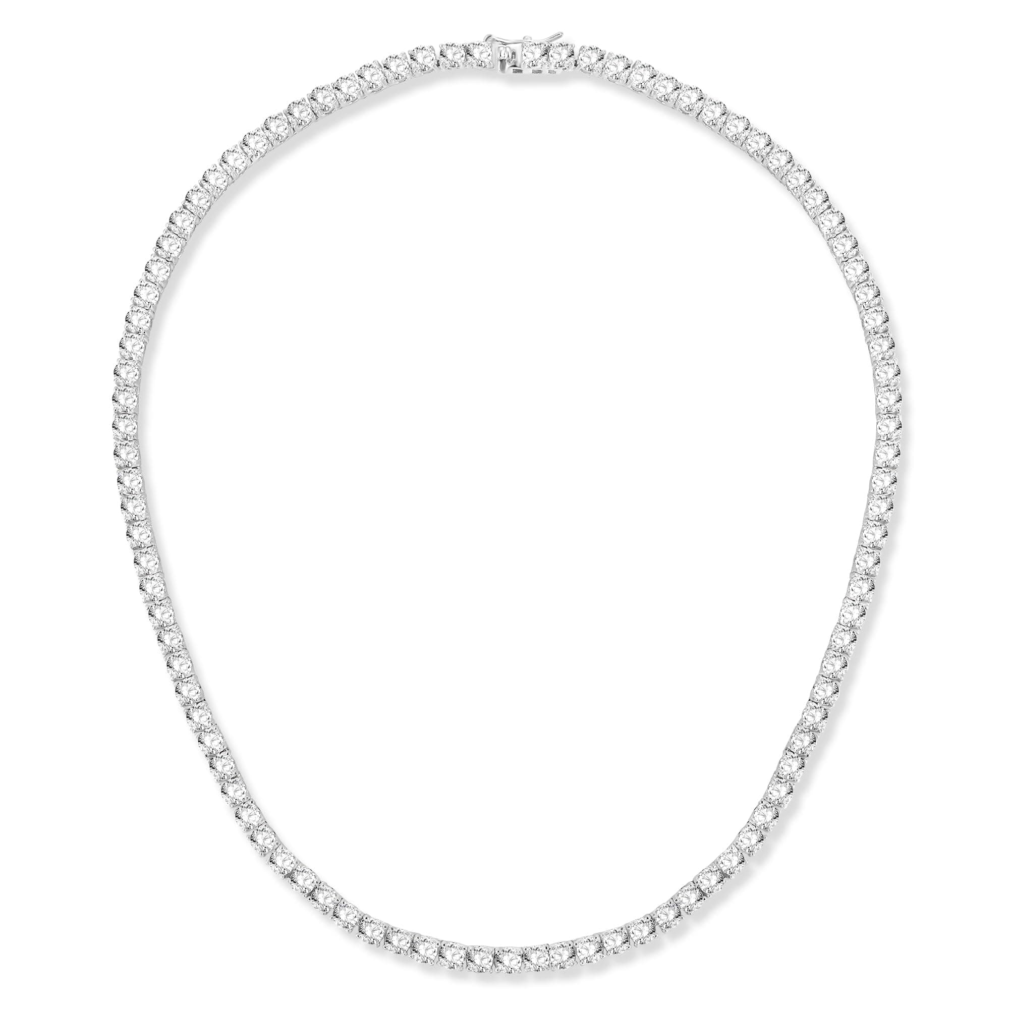4.0mm CZ Tennis Necklace, 18K White/Yellow Gold Plated