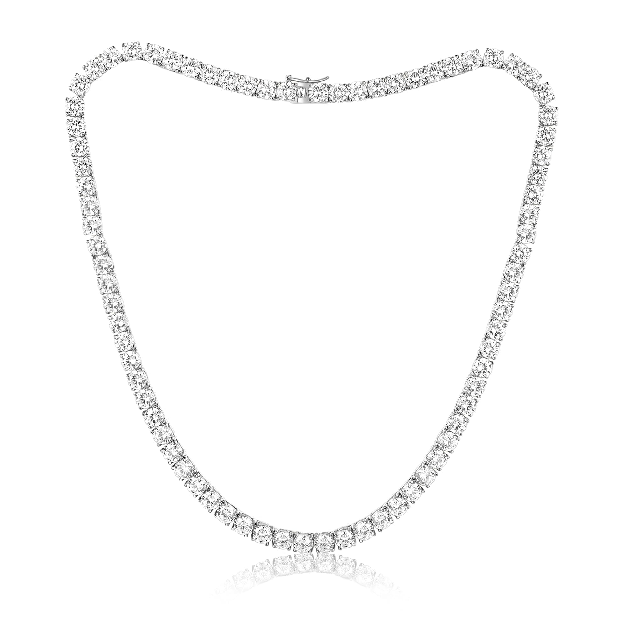 Gemsme 5mm White Gold Plated Tennis Necklace for Women