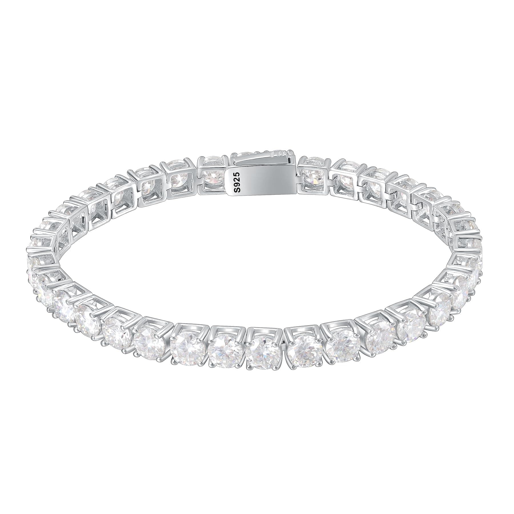 Gem's Moissanite Tennis Bracelet – Lab-Created D Color/VVS1 18k White Gold Plated