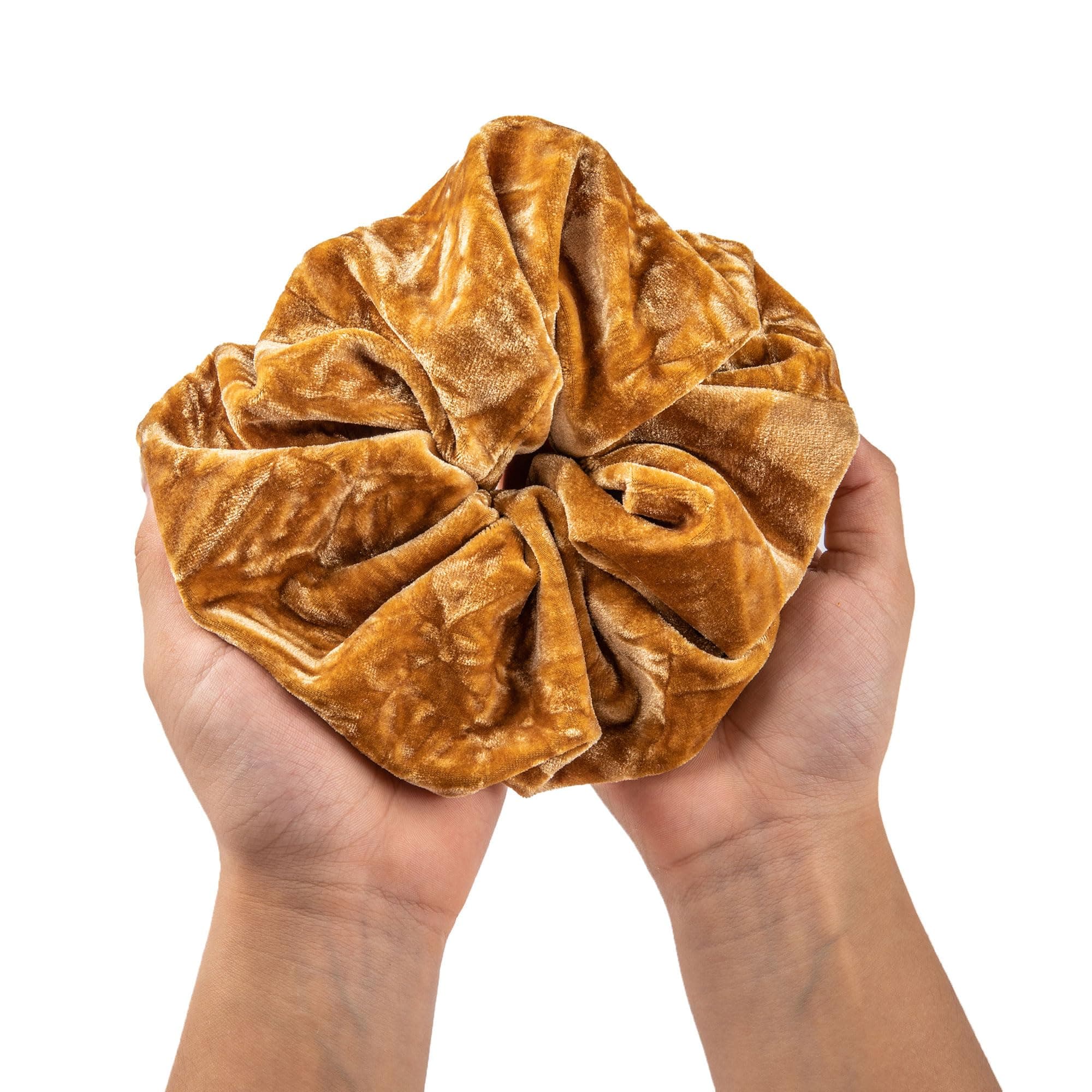 Jumbo Velvet Scrunchies for Women - Thick & Thin Hair, No Damage, Holds Tide (1 Pack, Yellow)