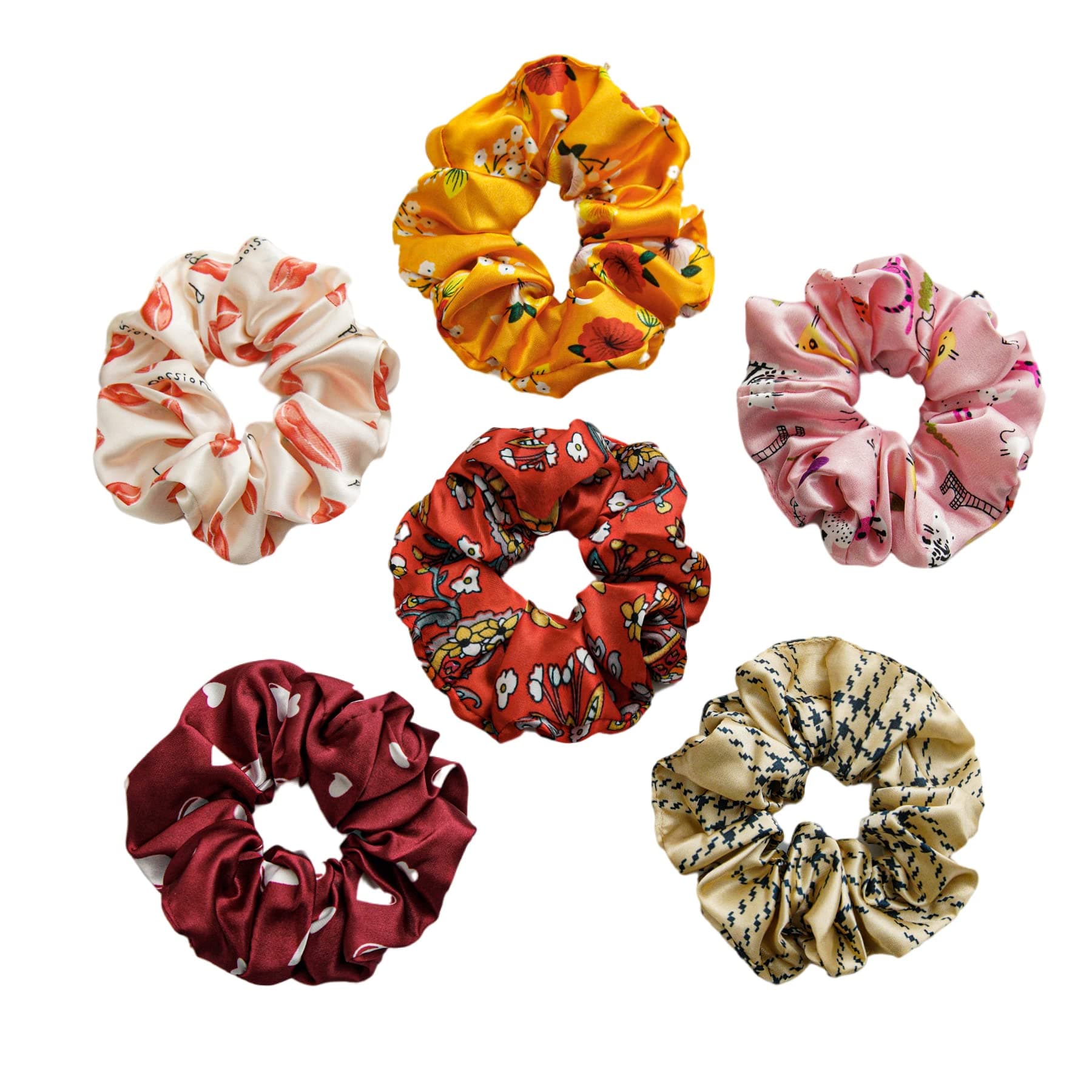 1. Satin Scrunchies for Hair - 6 Colors
2. Satin Hair Ties Ponytail Holder, Silky Soft No Hurt Your Hair