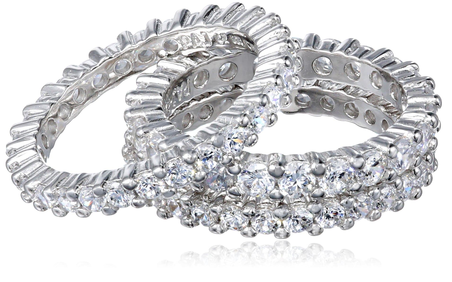 Amazon Essentials Cubic Zirconia Stacking Ring Set