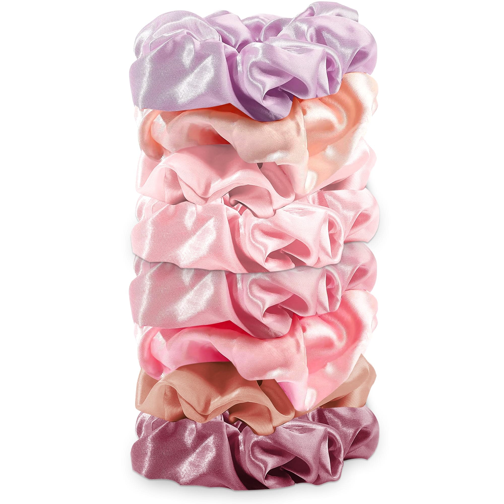 8 Pack Satin Hair Scrunchies for Women