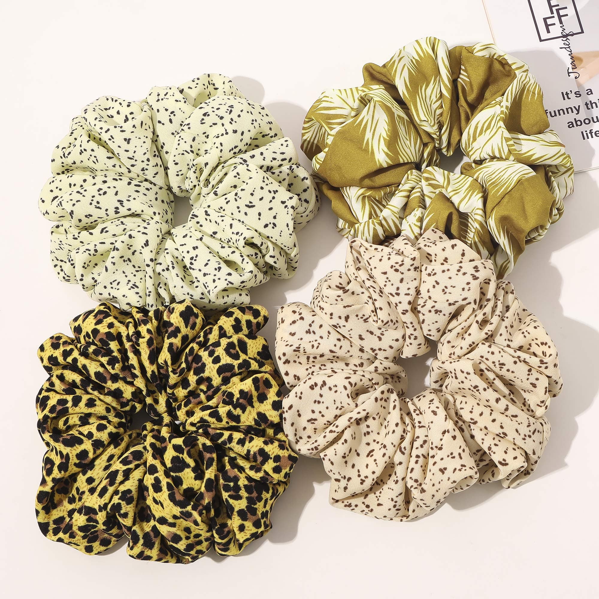 Silk Satin Oversized Scrunchie for Women - Extra Large Yellow Hair Tie for Thick Hair, Gift for Girls